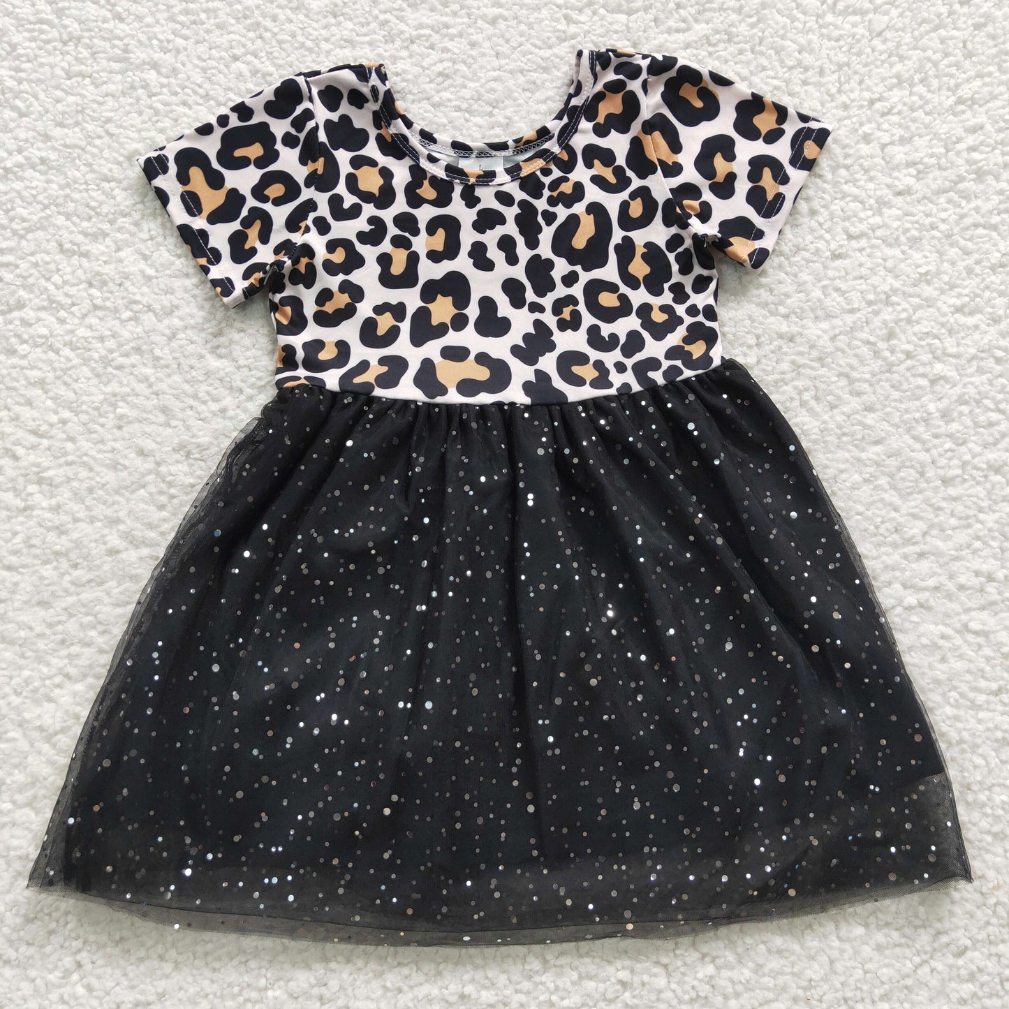 wholesale boutique cheetah print tulle dress