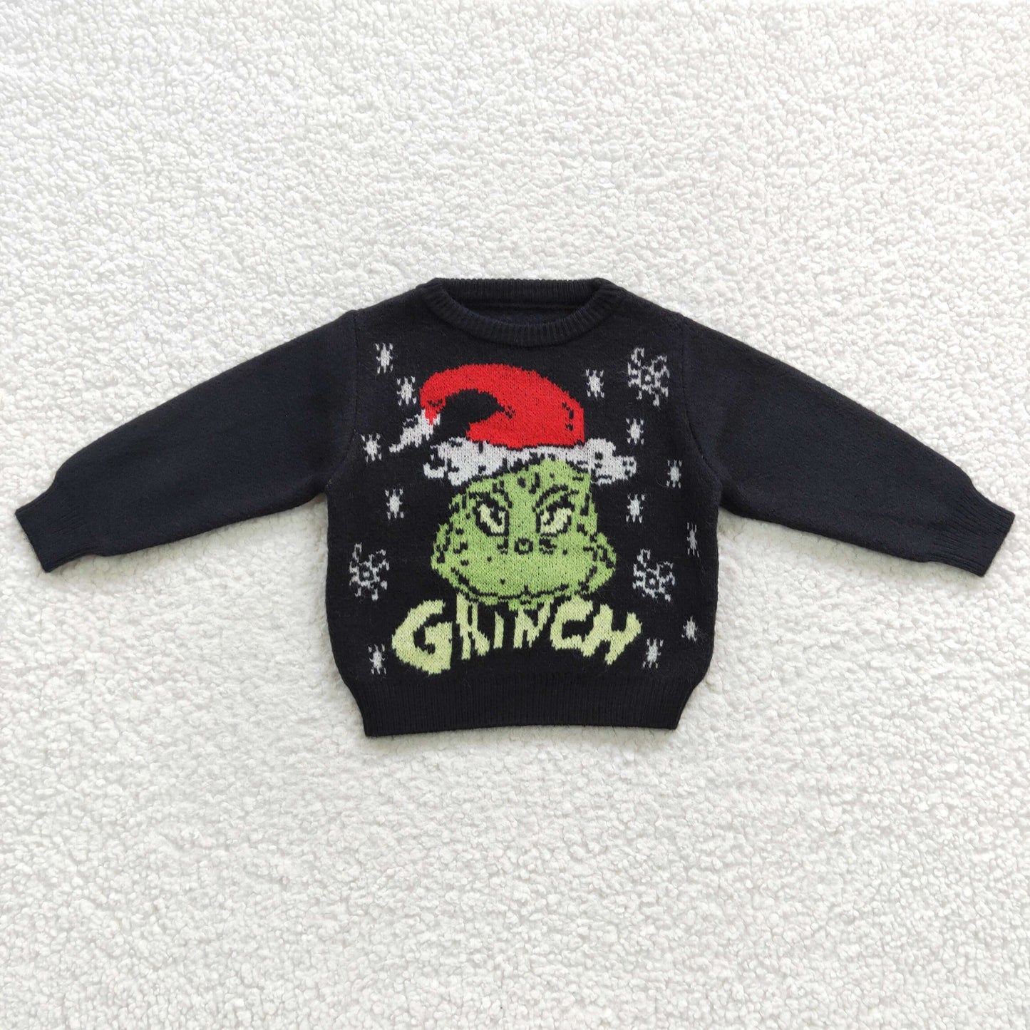 girls long sleeve Christmas green sweater