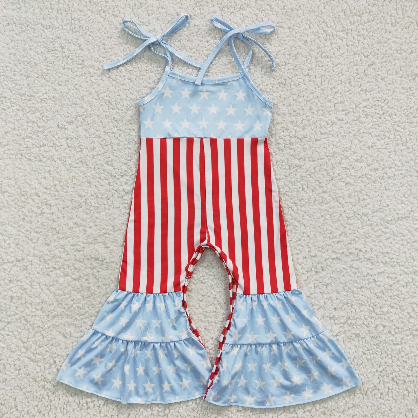children girls Forth of July star print jumpsuit