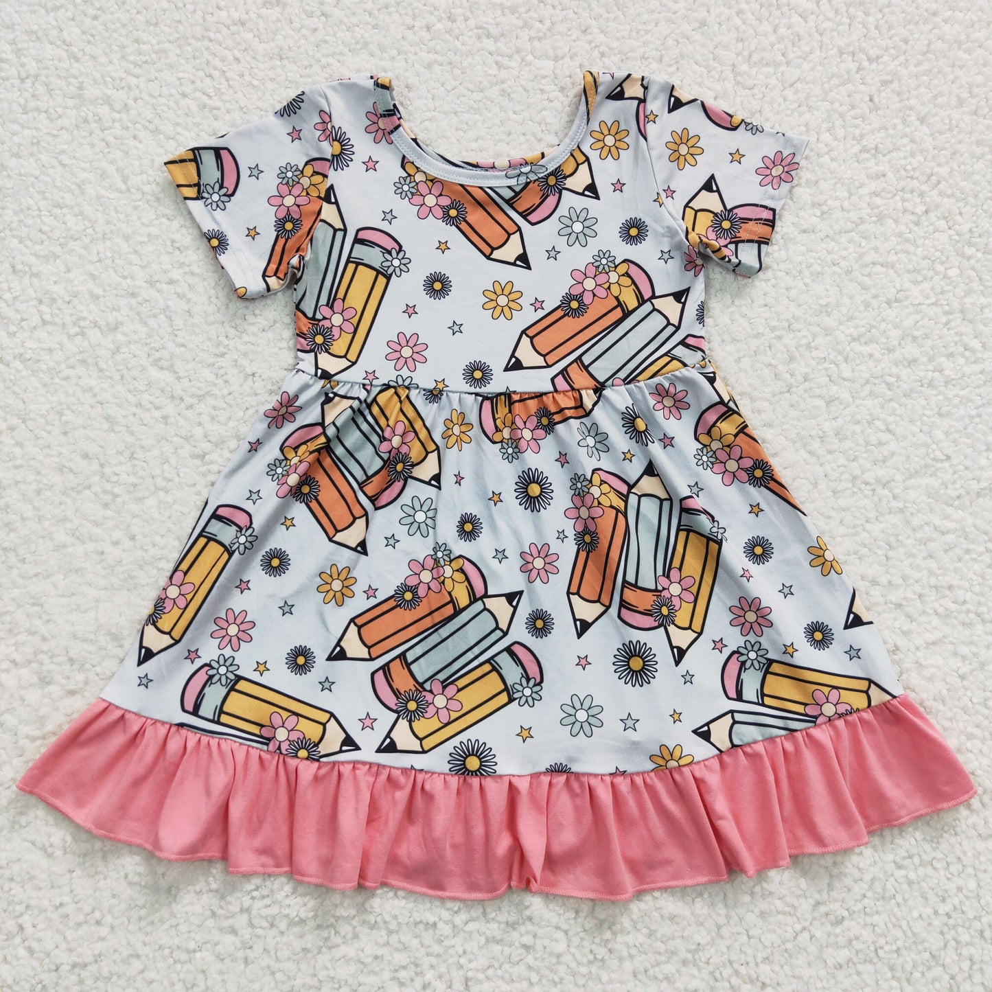 pencil print toddle girls back to school dress