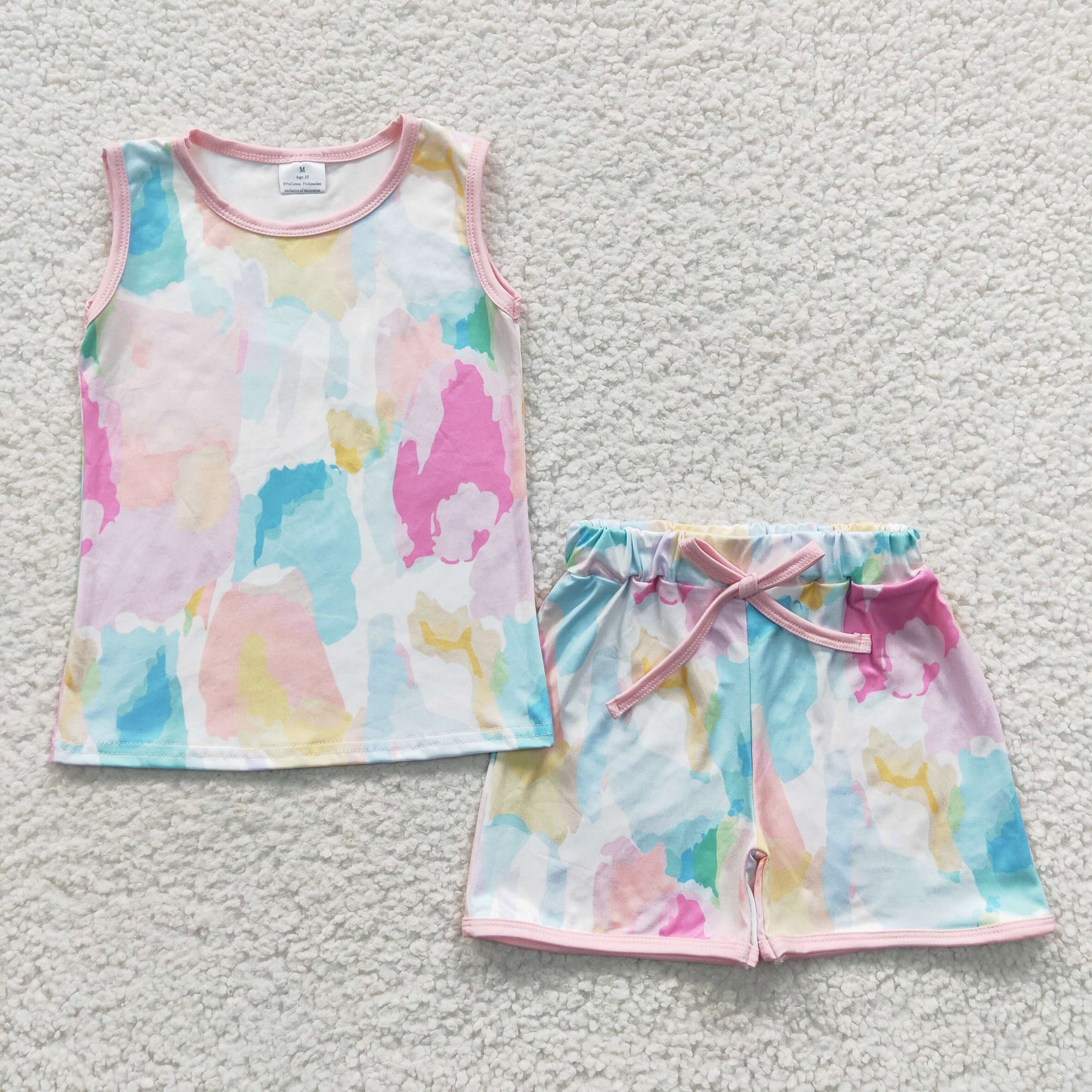 toddle girls tie dye 2pcs summer short set