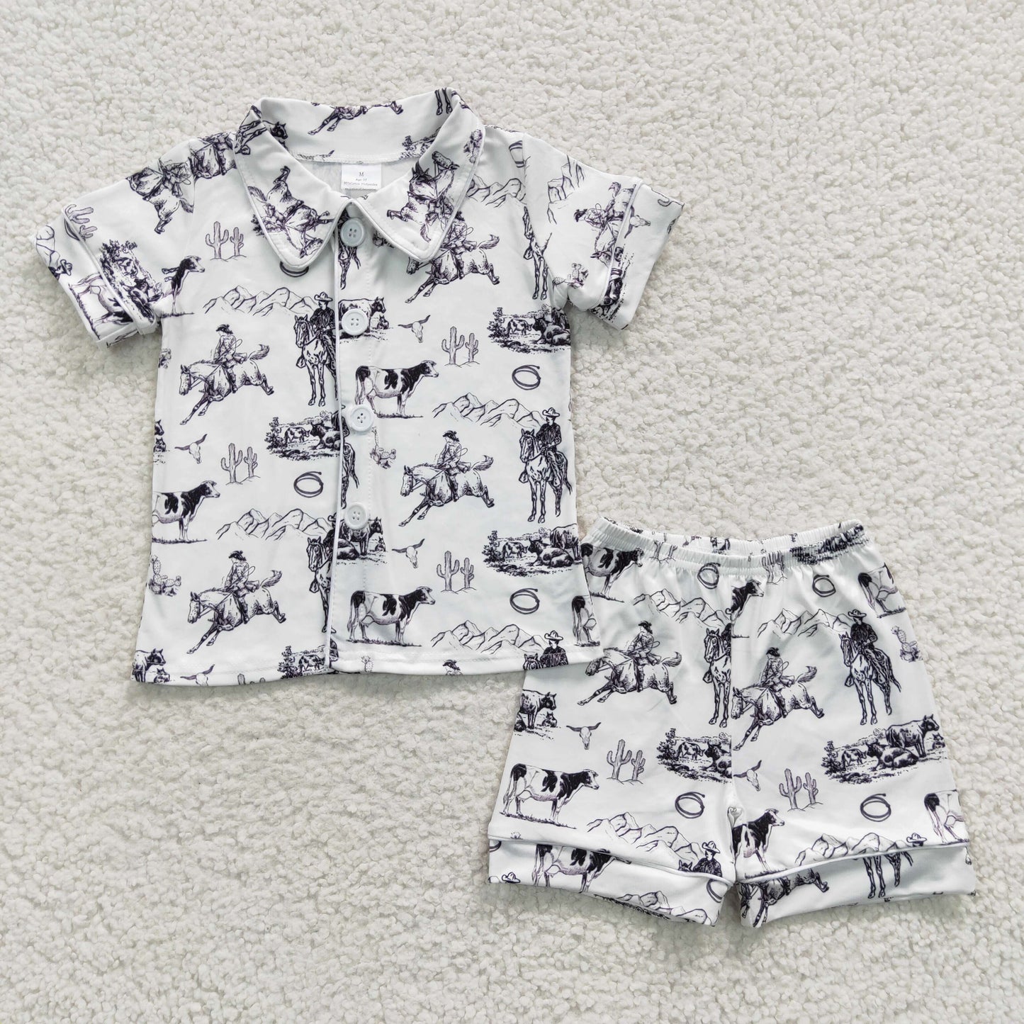 western milk silk short sleeve pajama sets
