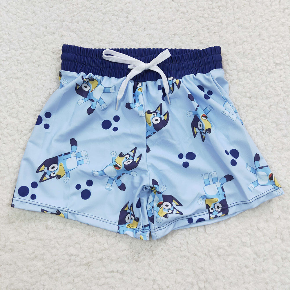 baby boy cartoon dog summer swim trunks