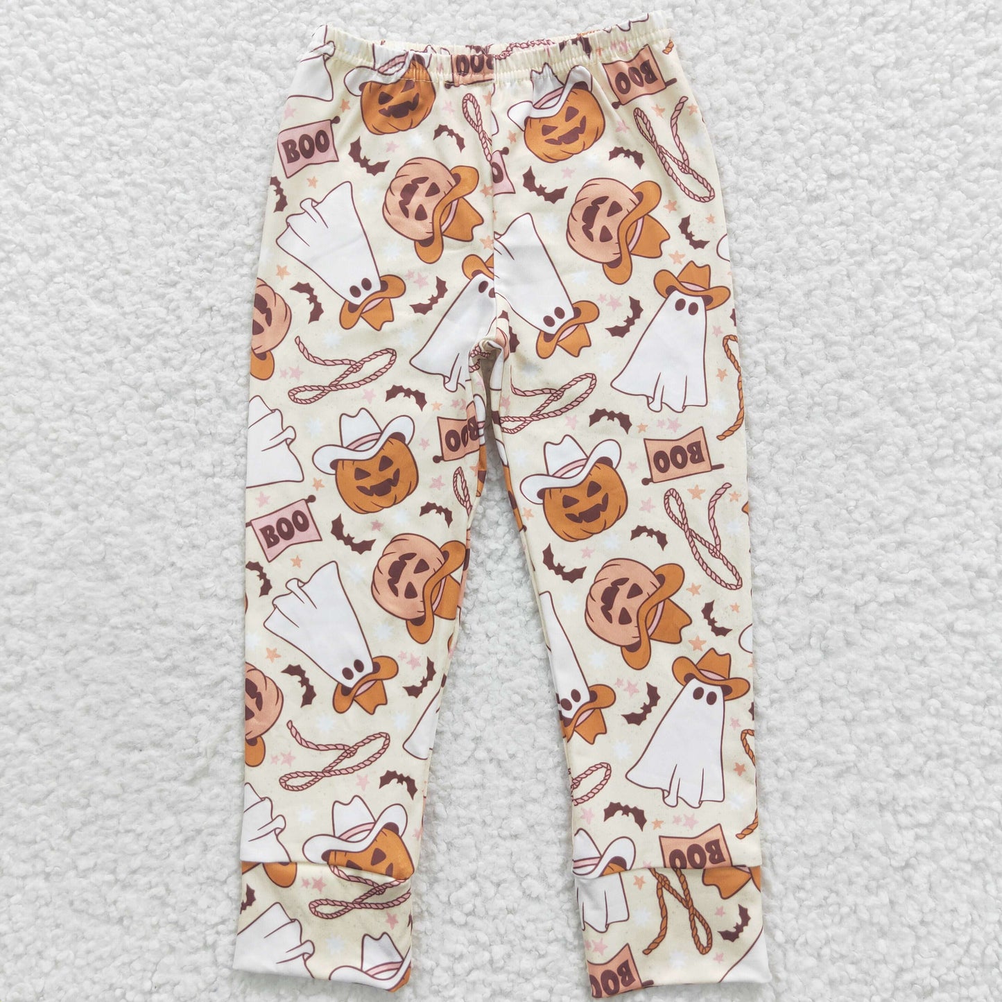 Halloween pumpkin ghost milk silk bell bottoms pants