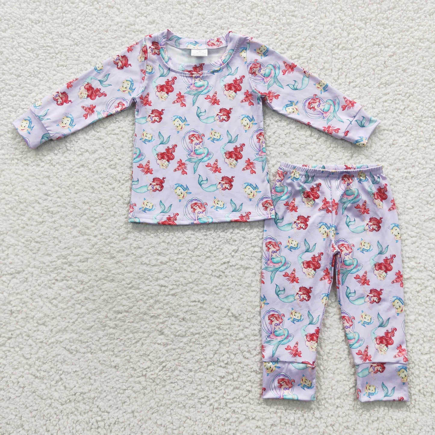 baby girls long sleeve milk silk pajama set
