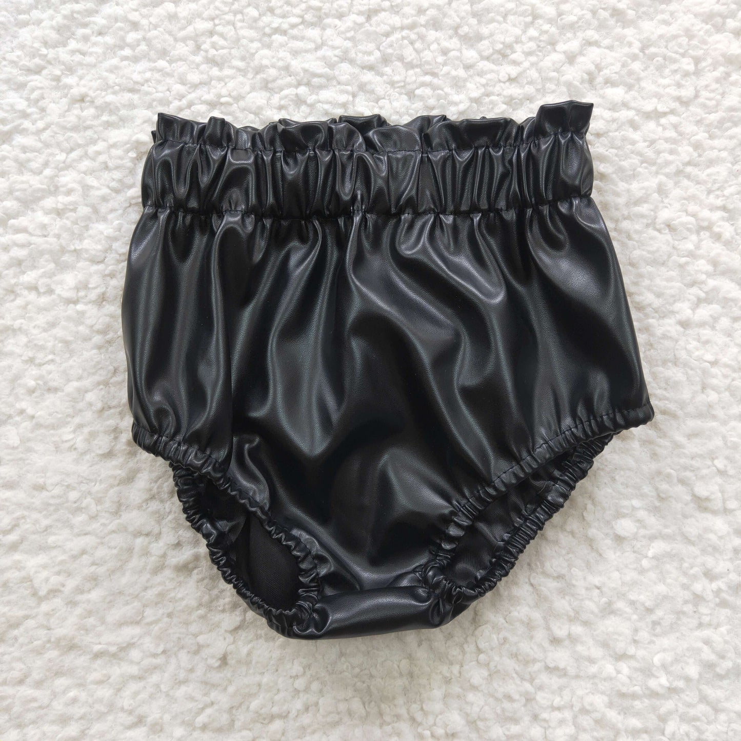 black p-leather bummies