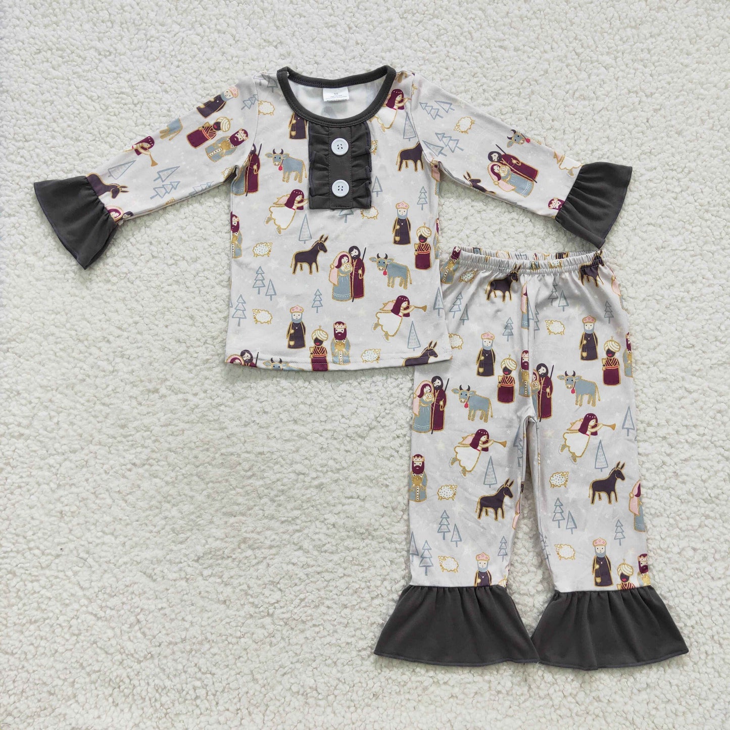 Baby girl Christmas milk silk pajama set