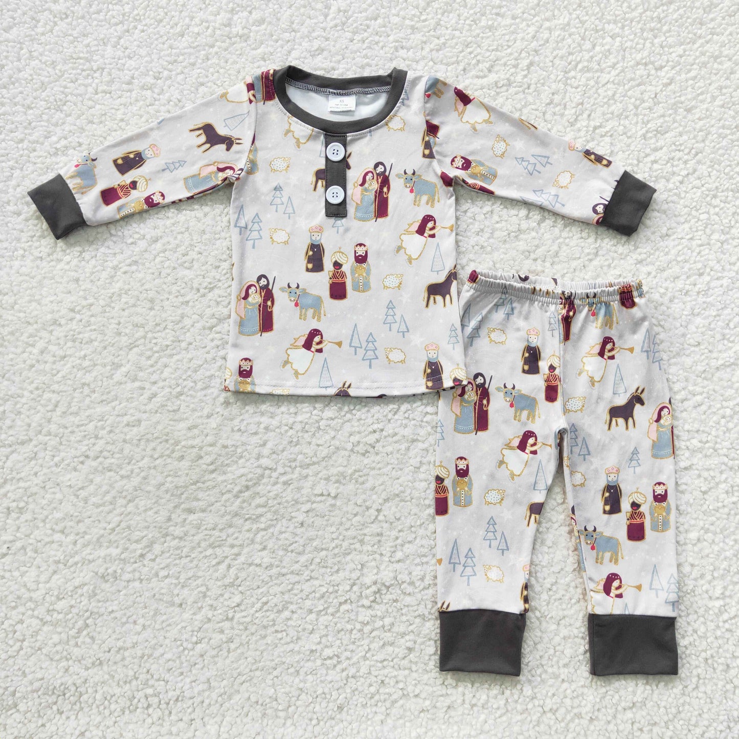 Baby boy Christmas milk silk pajama set