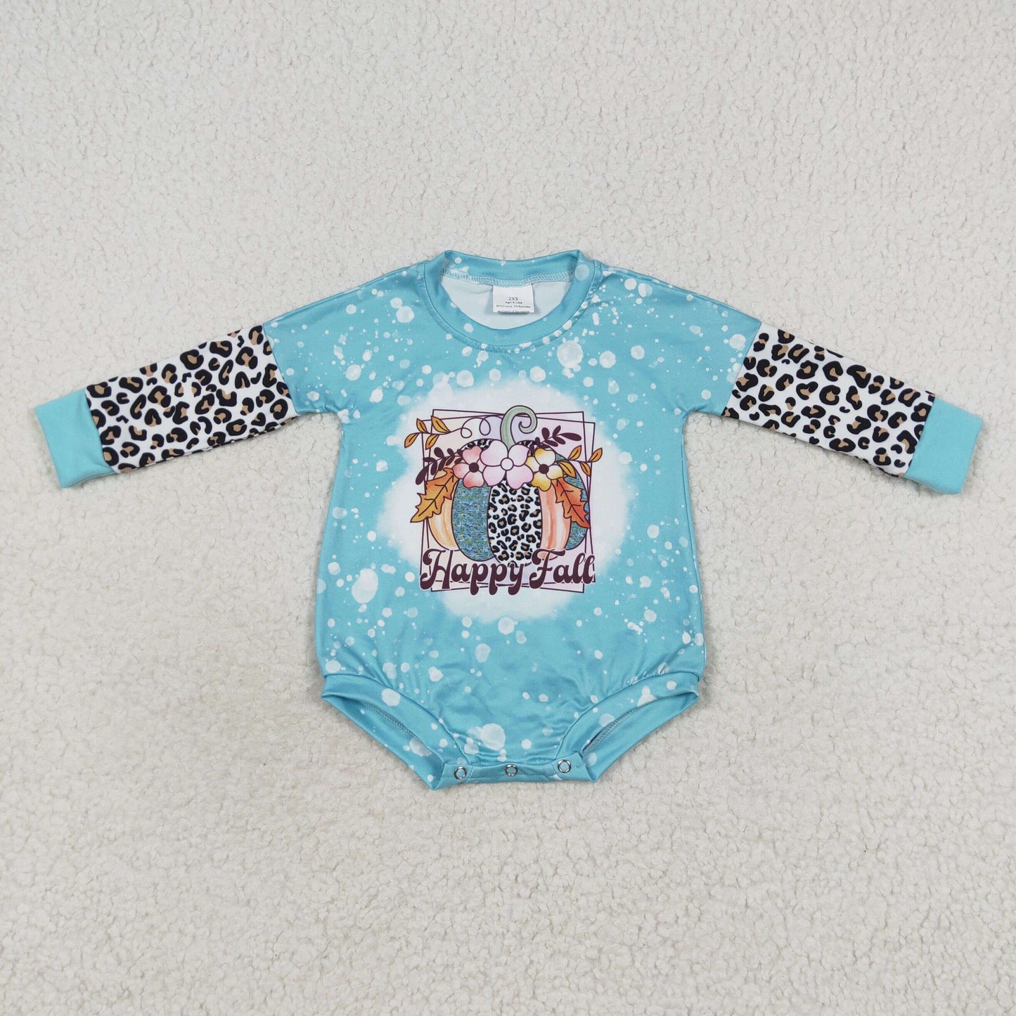 Happy fall pumpkin longs sleeve romper