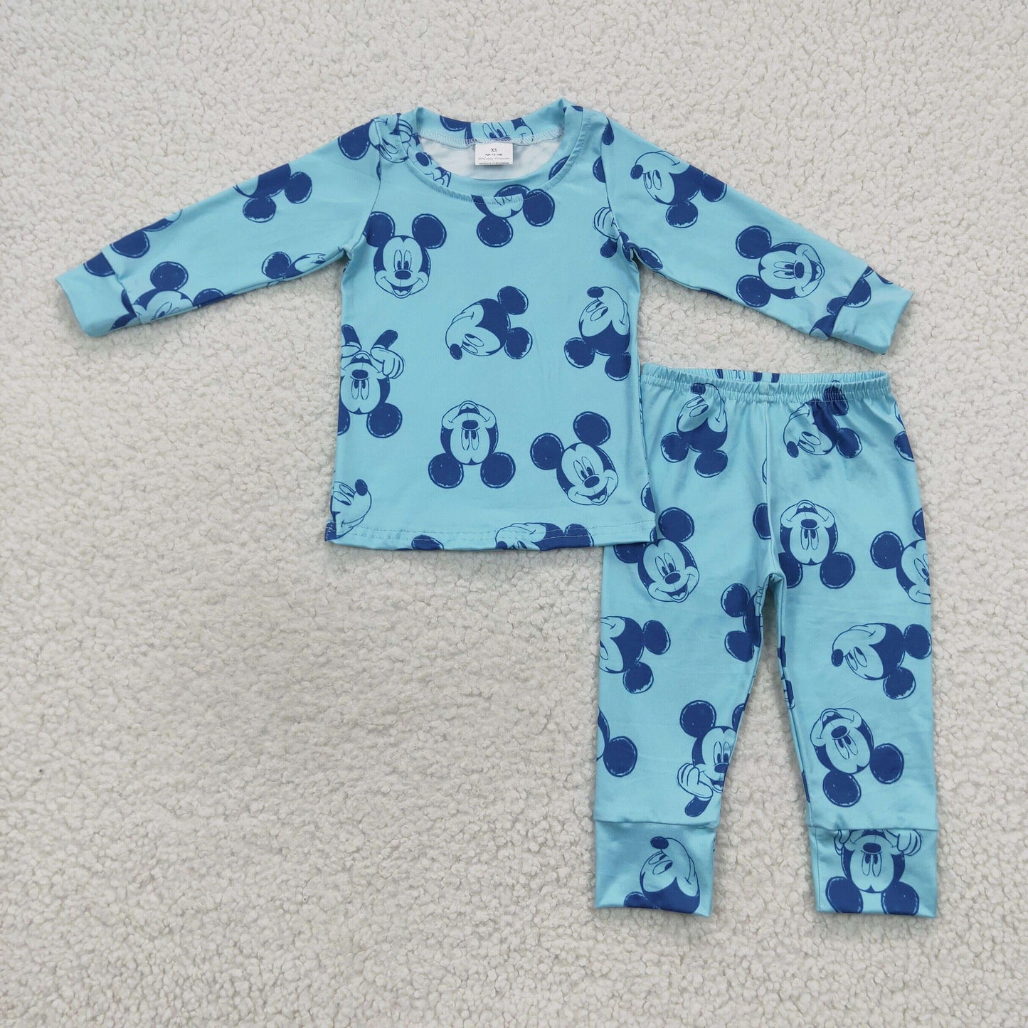 baby boy blue cartoon 2pcs pajama set
