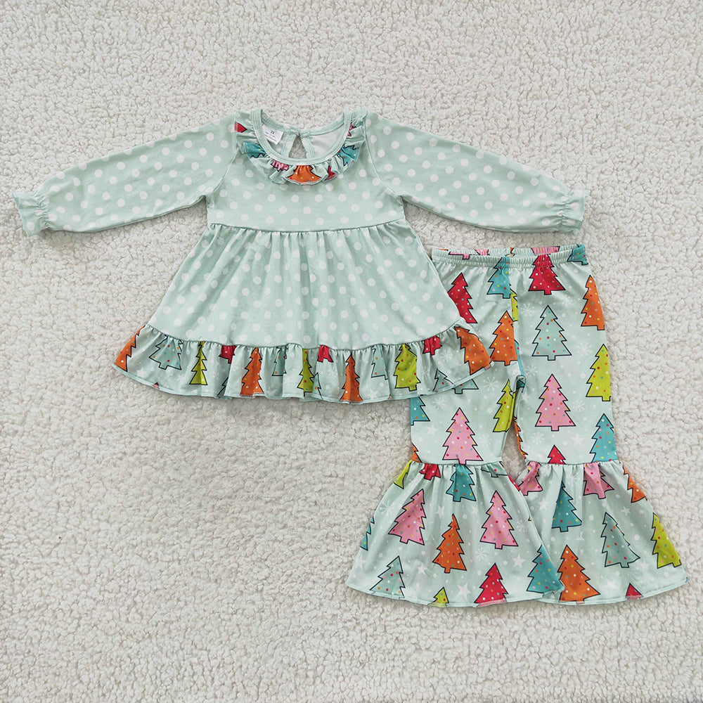 Christmas tree wholesale baby girls clothes