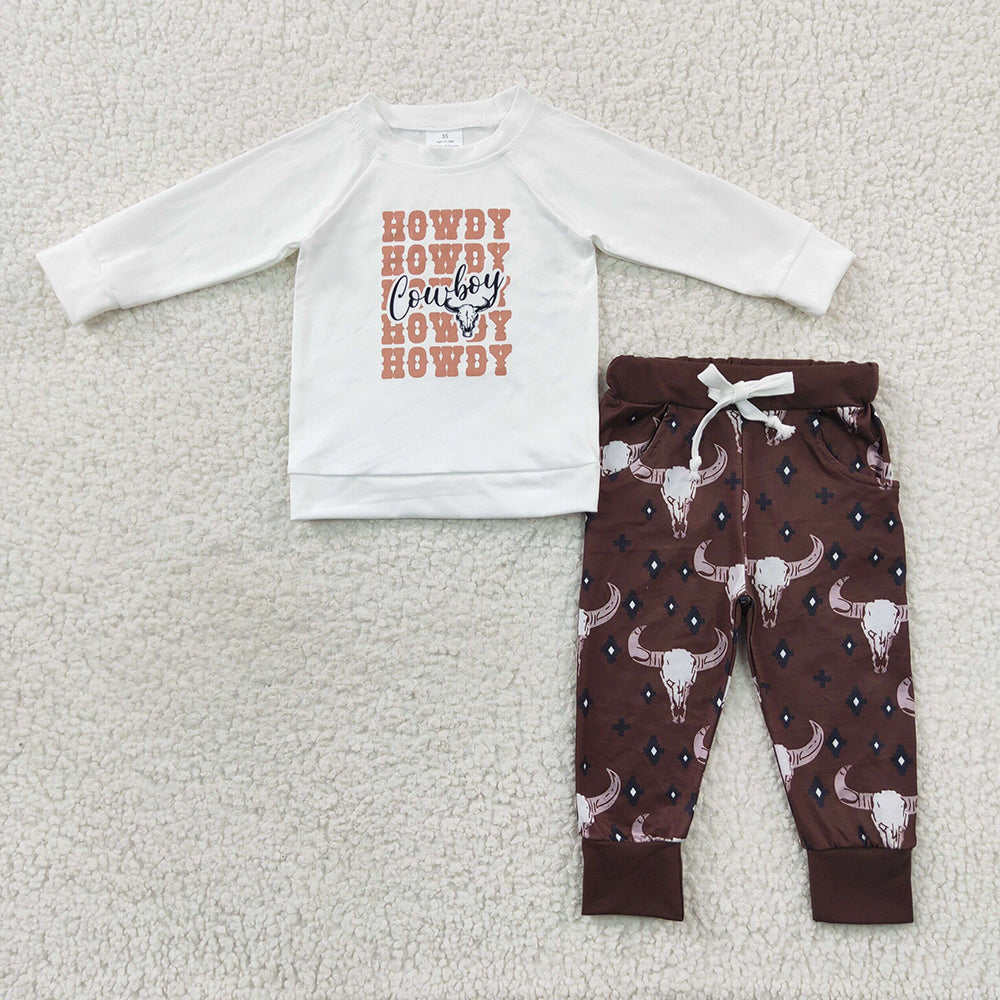 baby boy western howdy clothing set