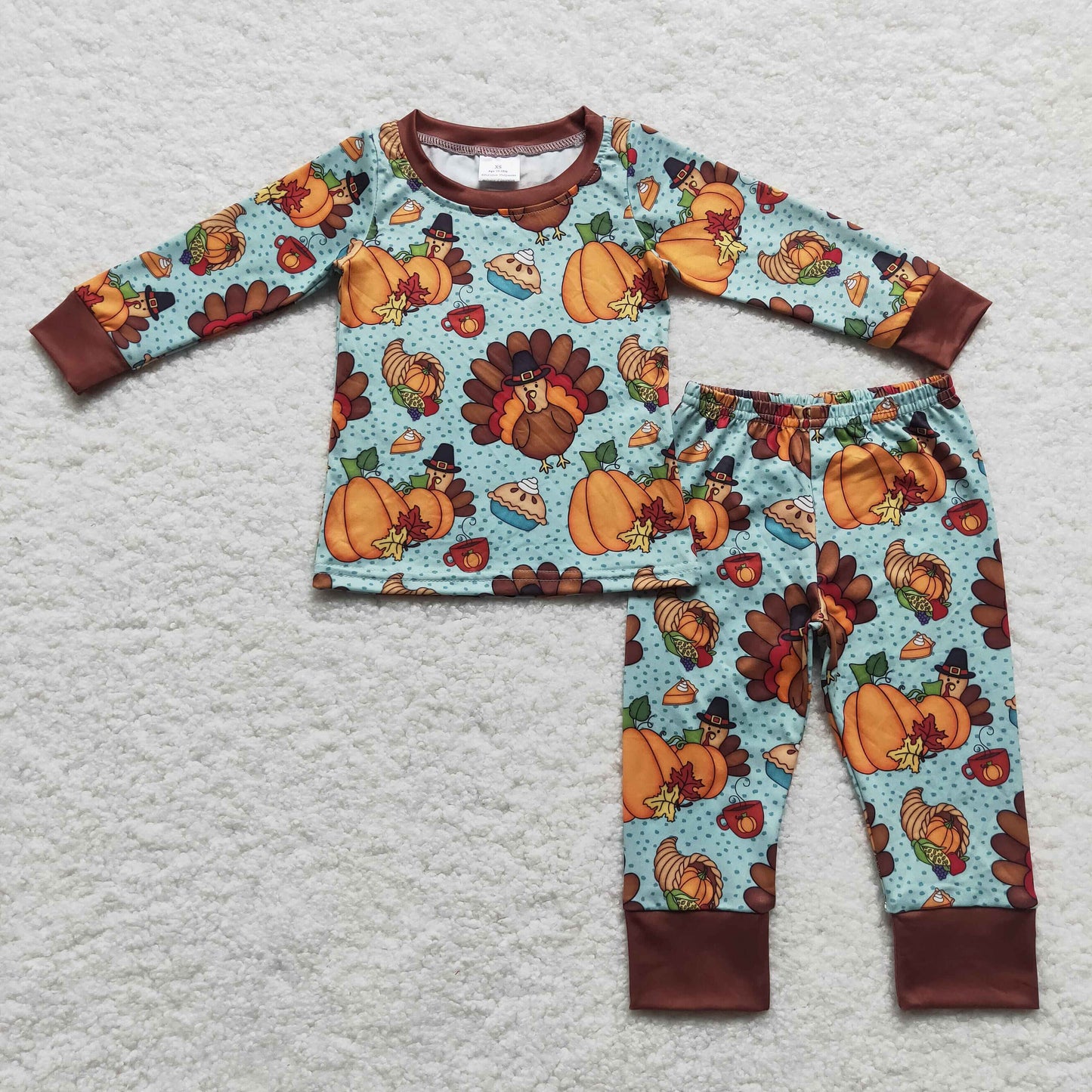 Thanksgiving turkey pumpkin clothes set