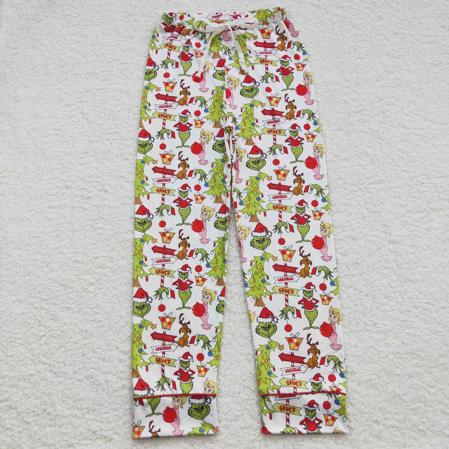 Christmas green face adult milk silk pants
