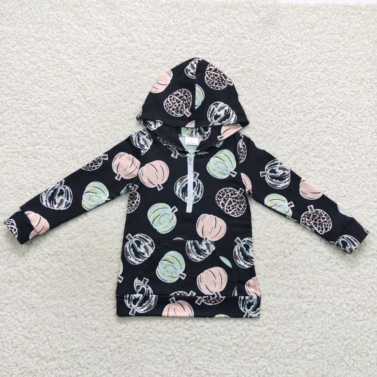 baby girls long sleeve fall pumpkin hoodie top