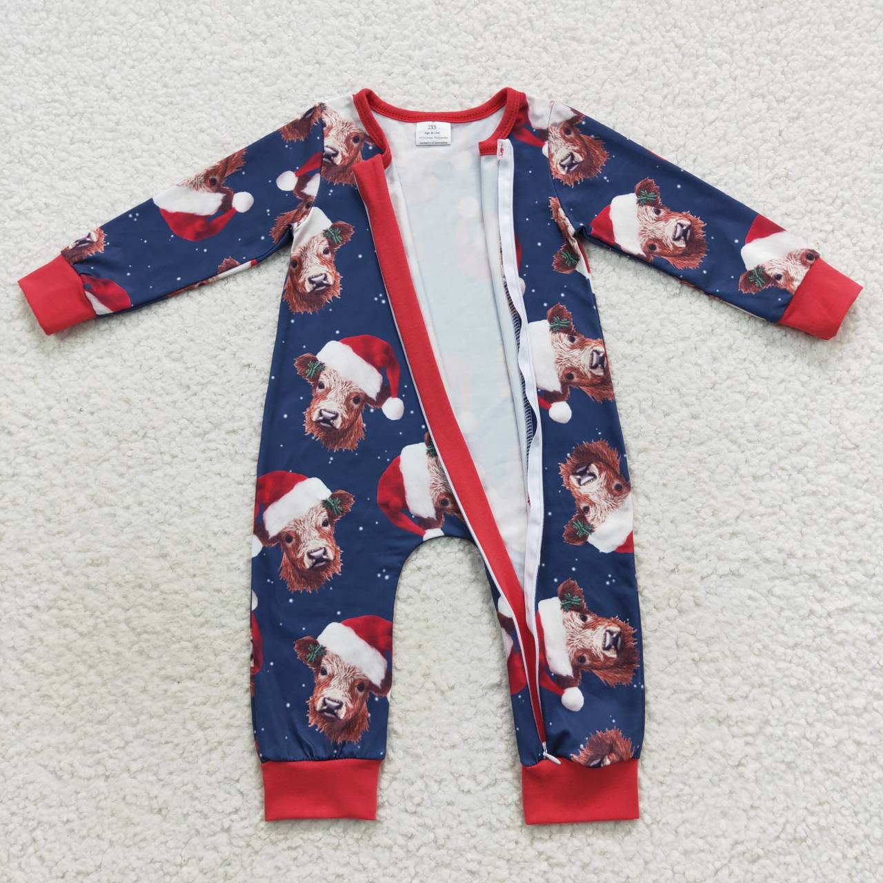 highland cow Christmas romper