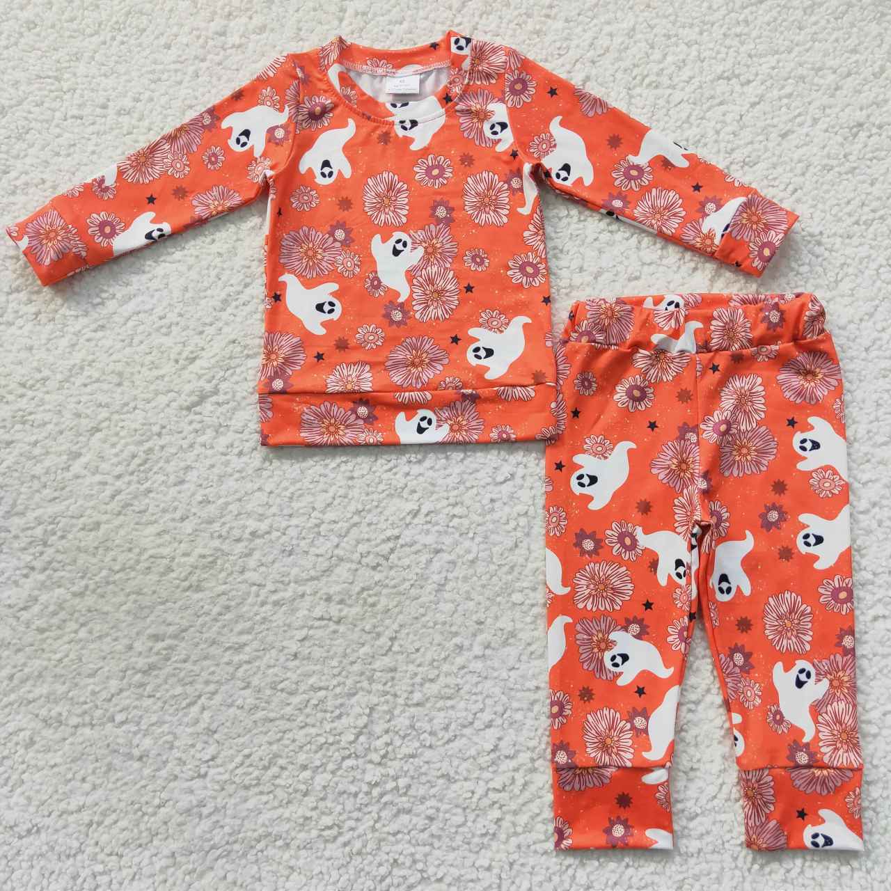 Halloween ghost floral milk silk pajama set