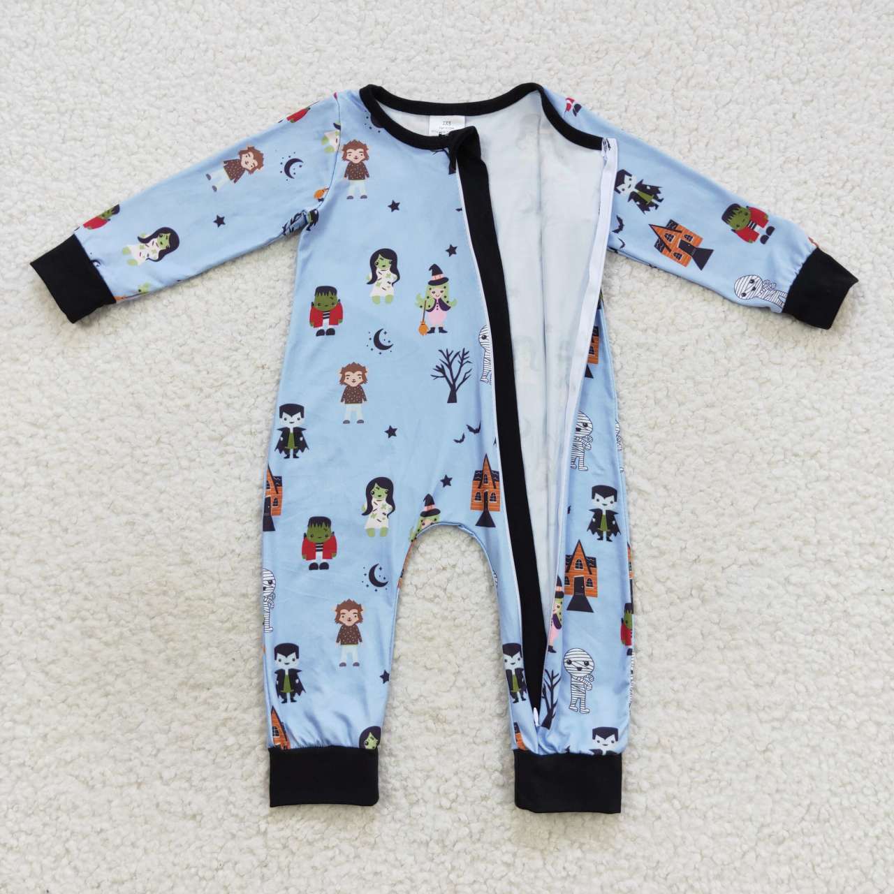 Halloween ghost zip romper
