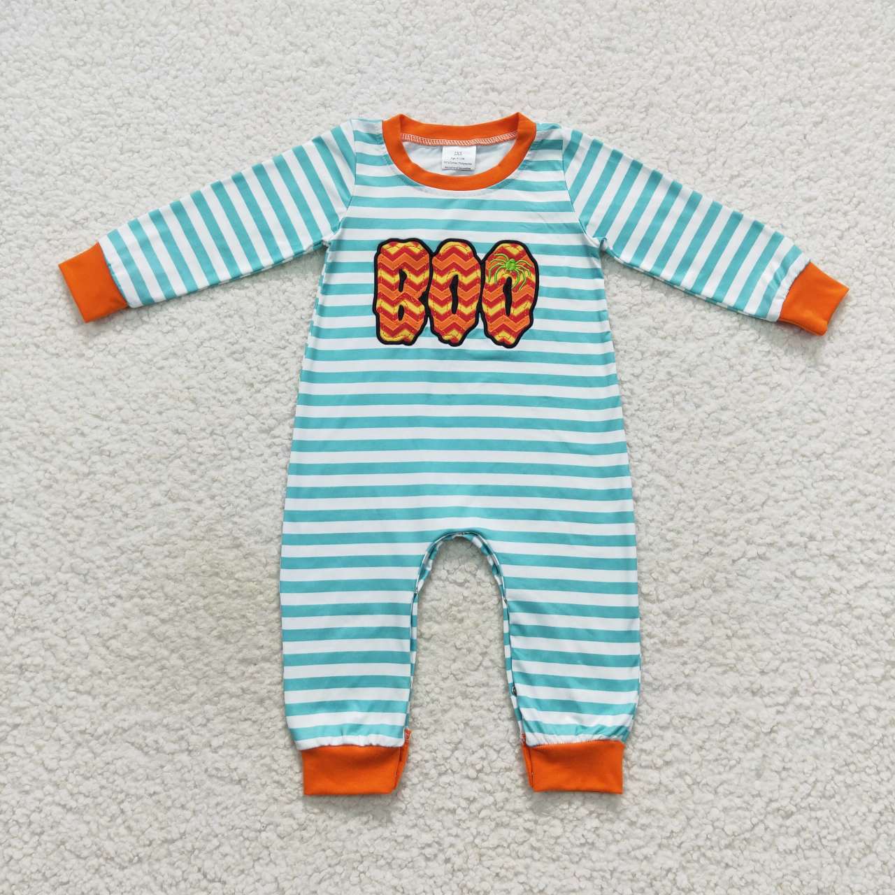 Halloween boo boy long sleeve romper