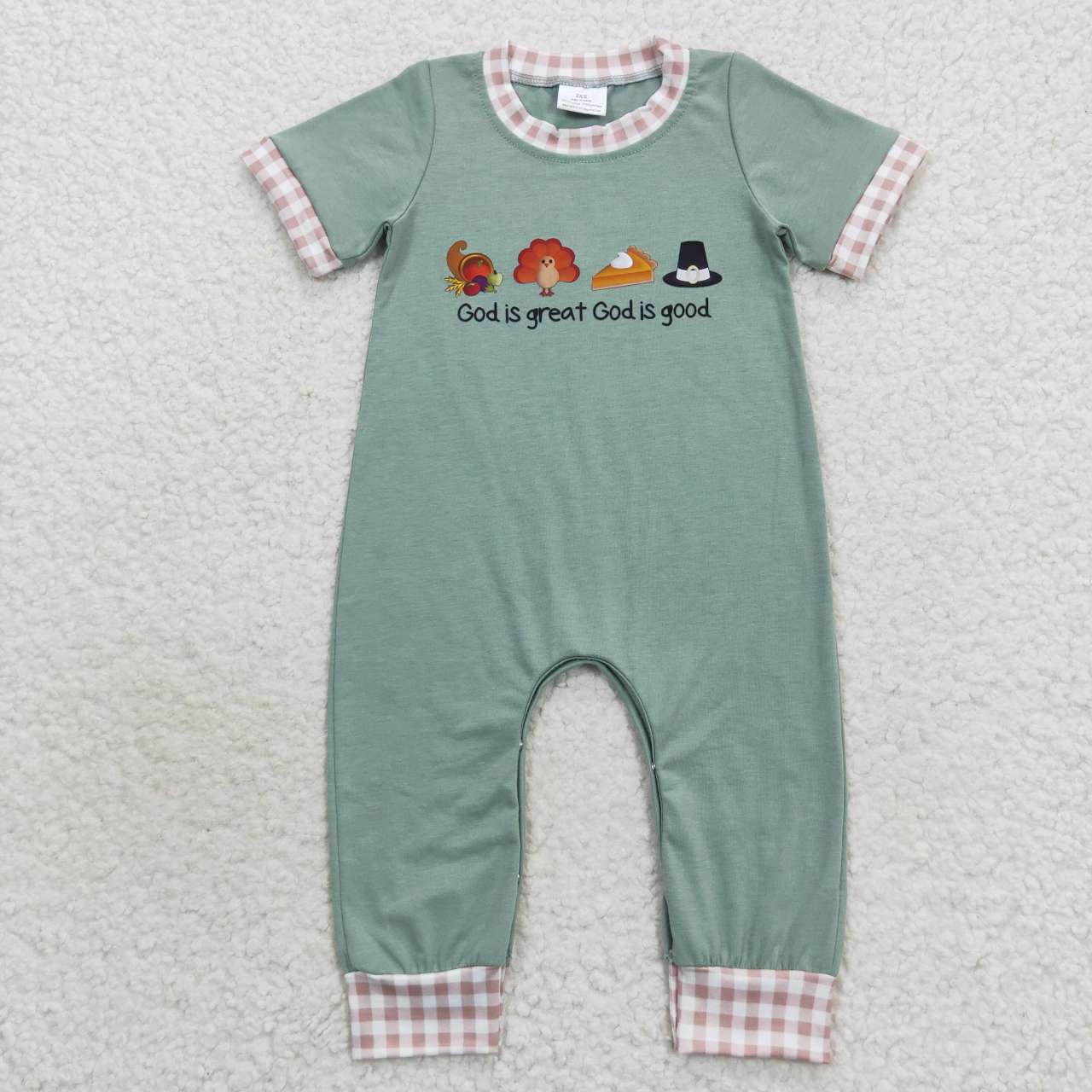 baby boy long sleeve Thanksgiving turkey romper