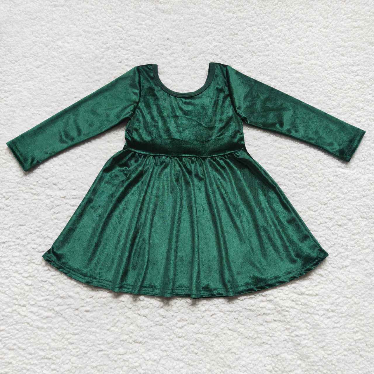 Christmas green velvet dress