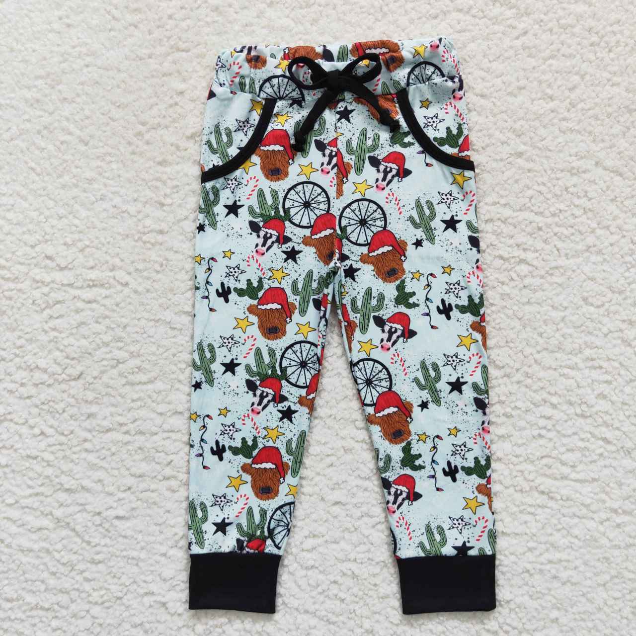 Christmas highland cow cactus western leggings pants \