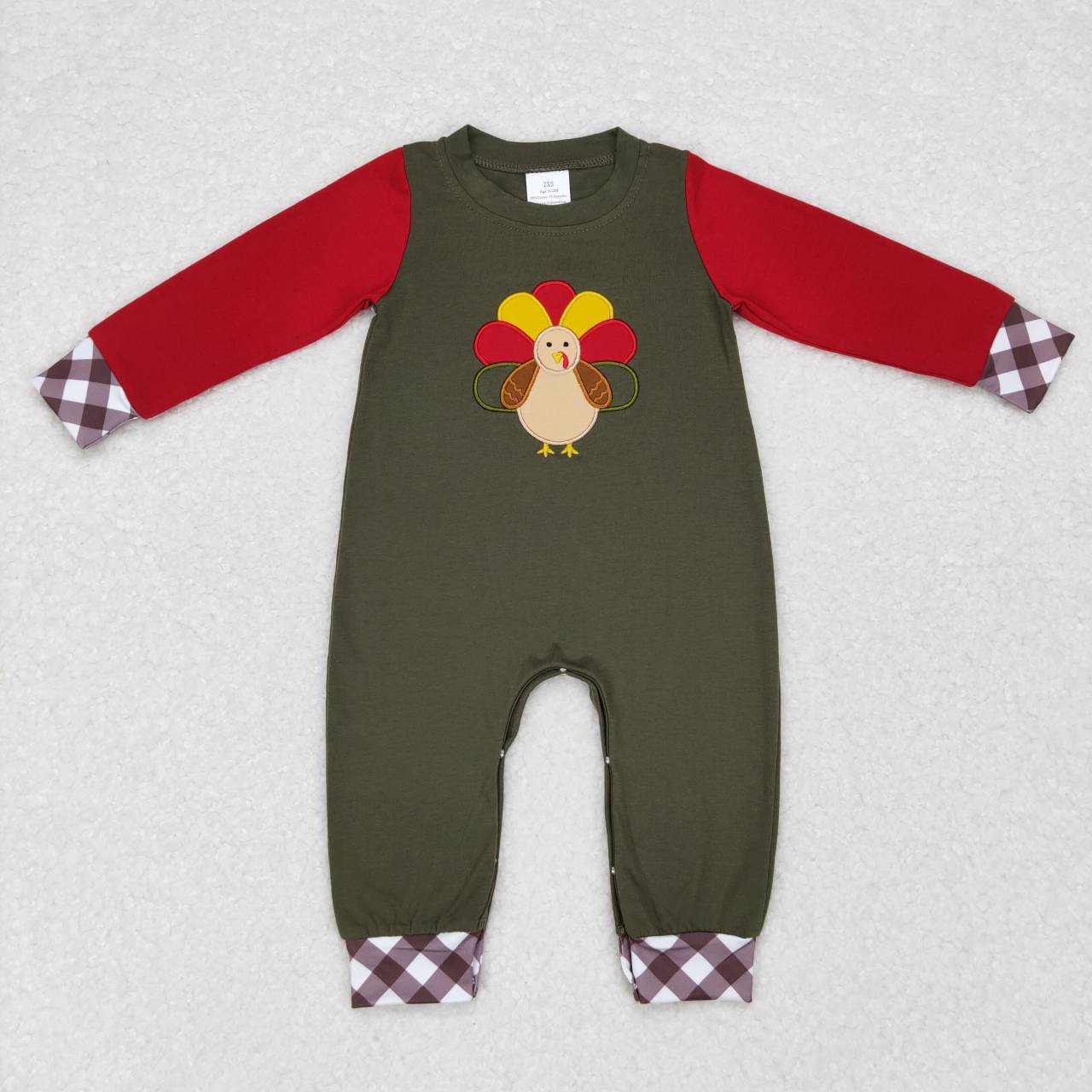 toddle boy long sleeve Thanksgiving turkey romper