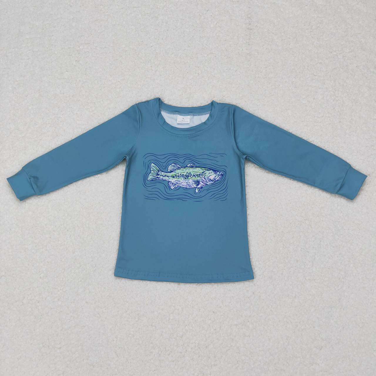 baby boy long sleeve fishing print milk silk t-shirt top