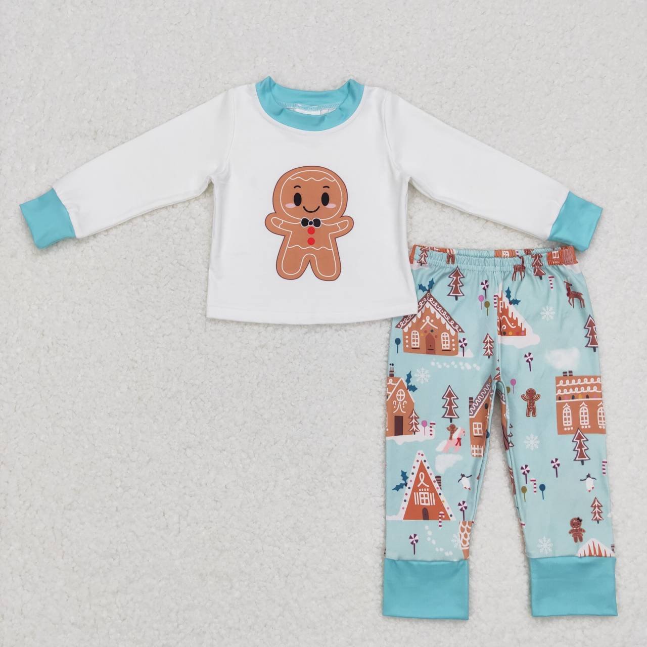 Christmas gingerbread long sleeve pajama set