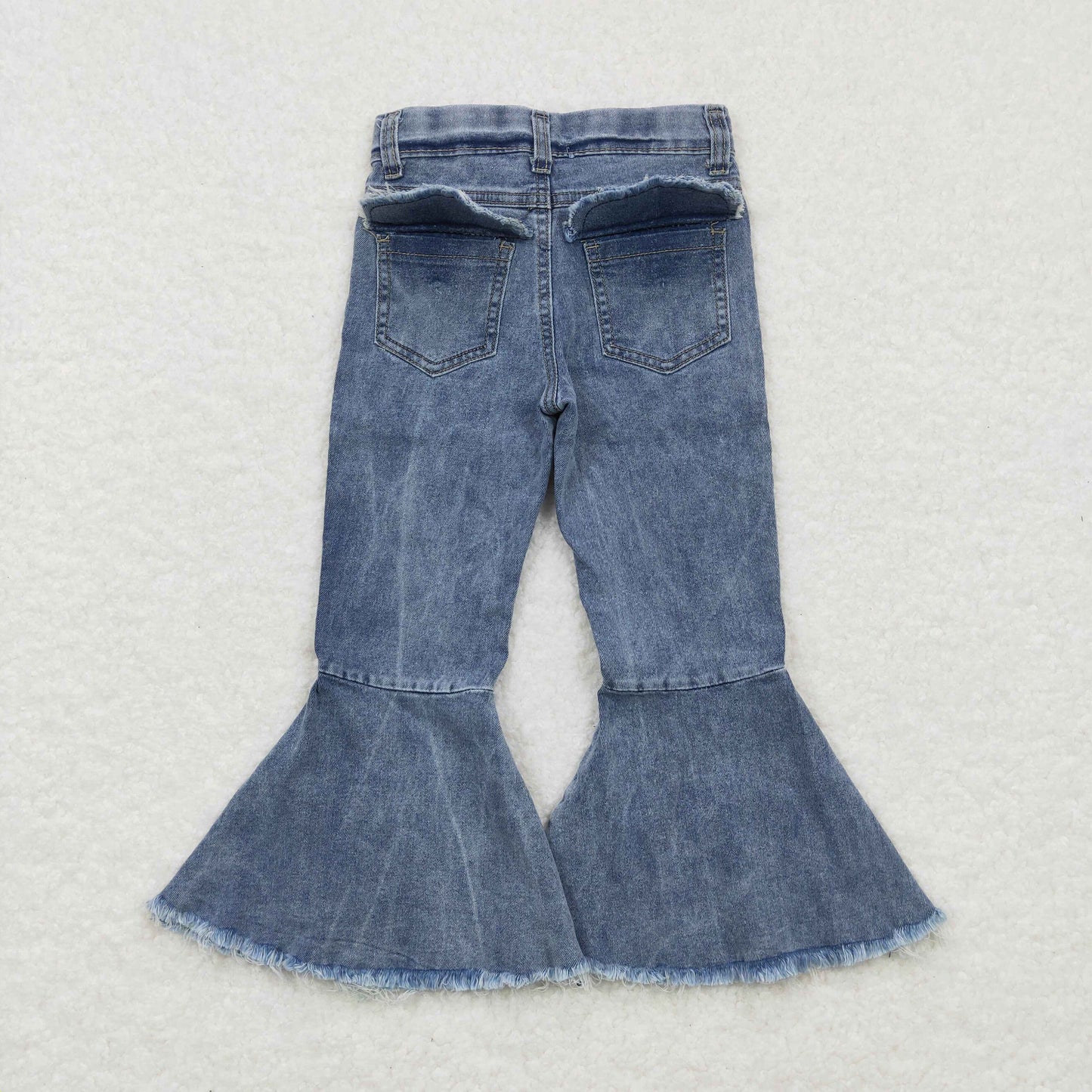 baby girls blue jeans pocket bell bottoms pants