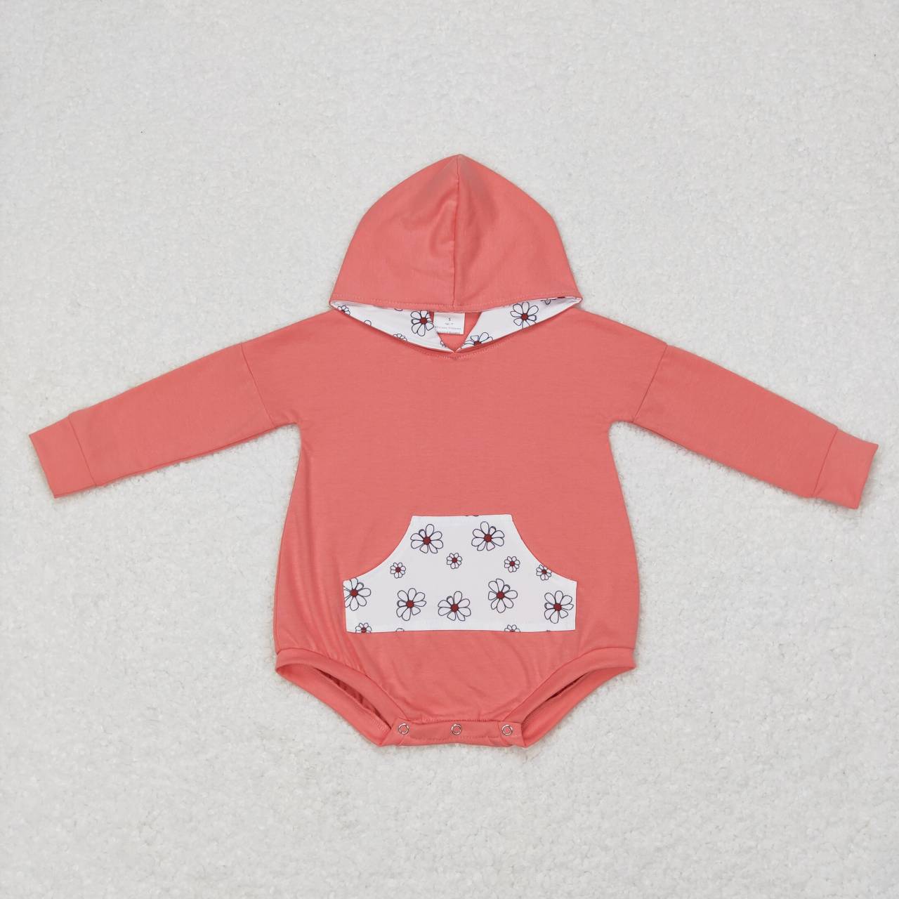 flower girls long sleeve hoodie romper
