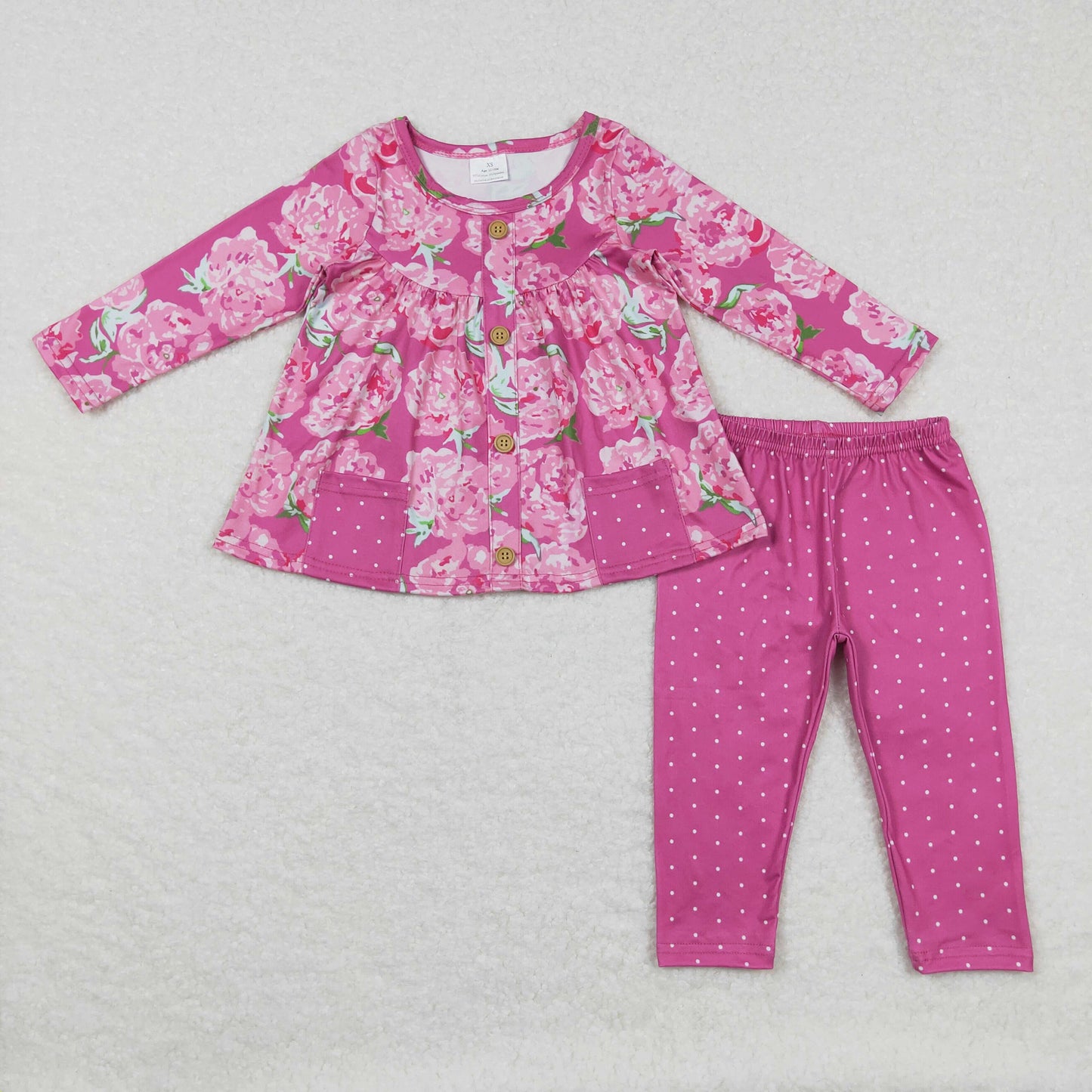 hot pink floral spring fall boutique clothing set