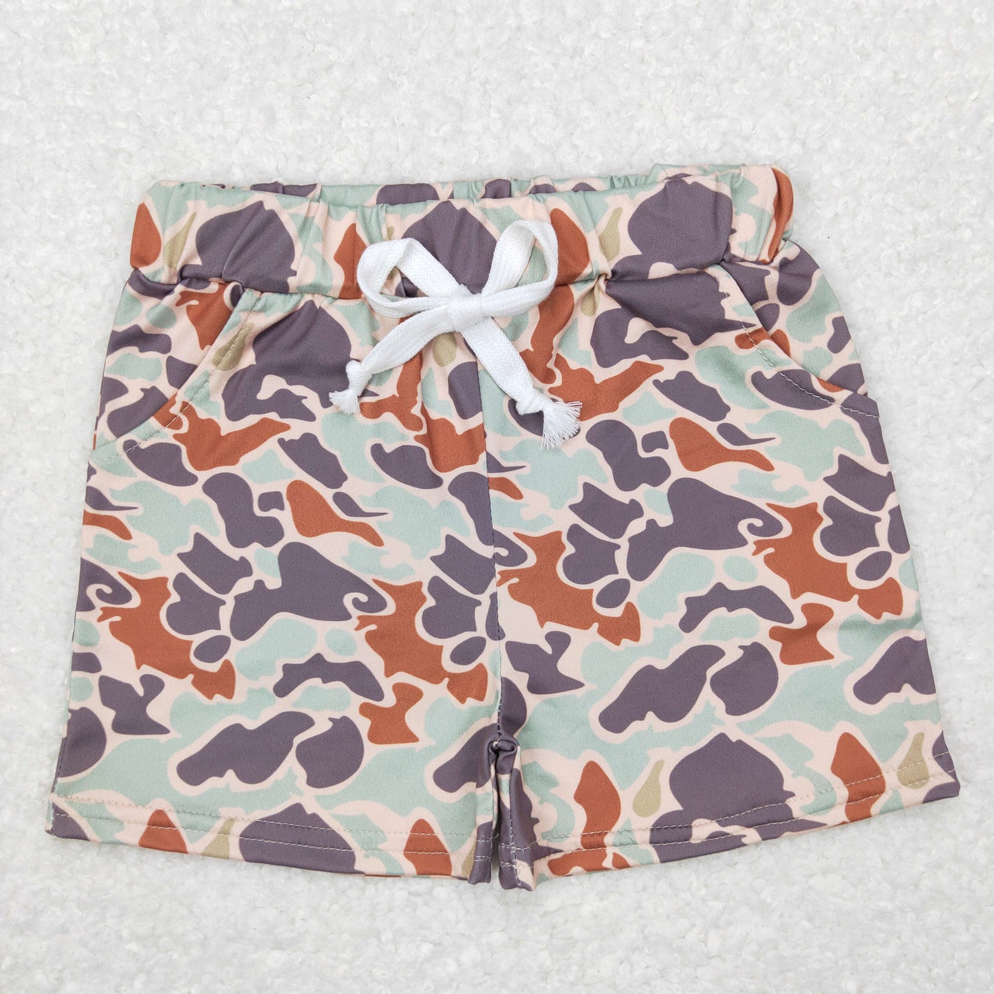baby boy camo string cord shorts