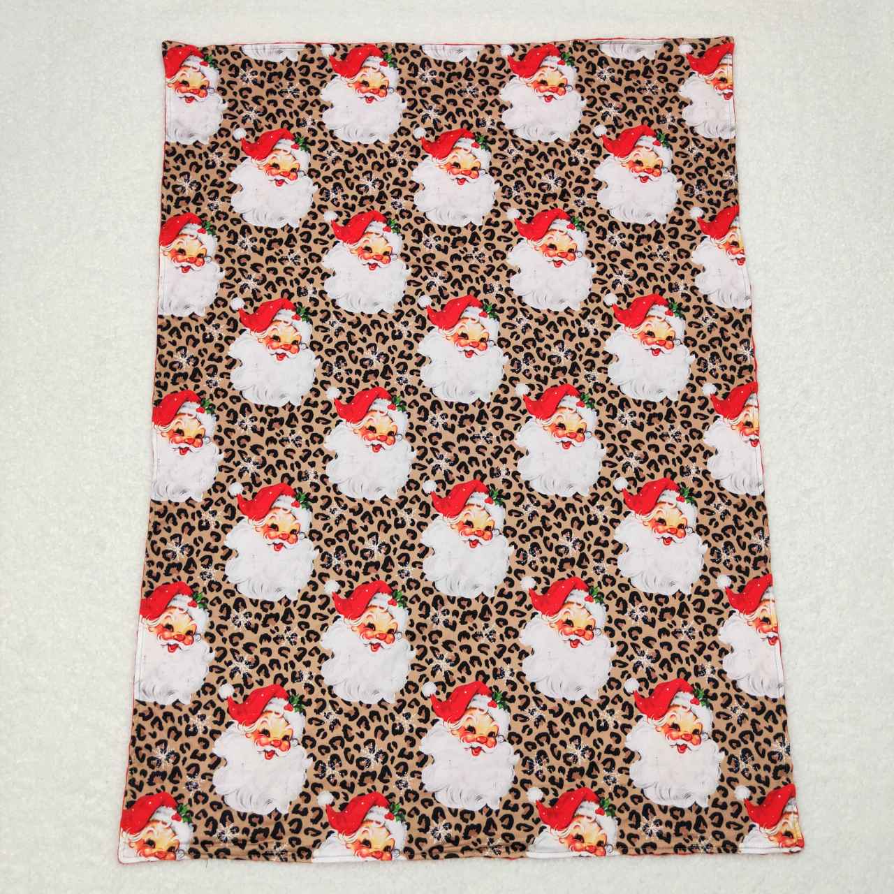 Leopard Christmas Santa Claus fleece blanket