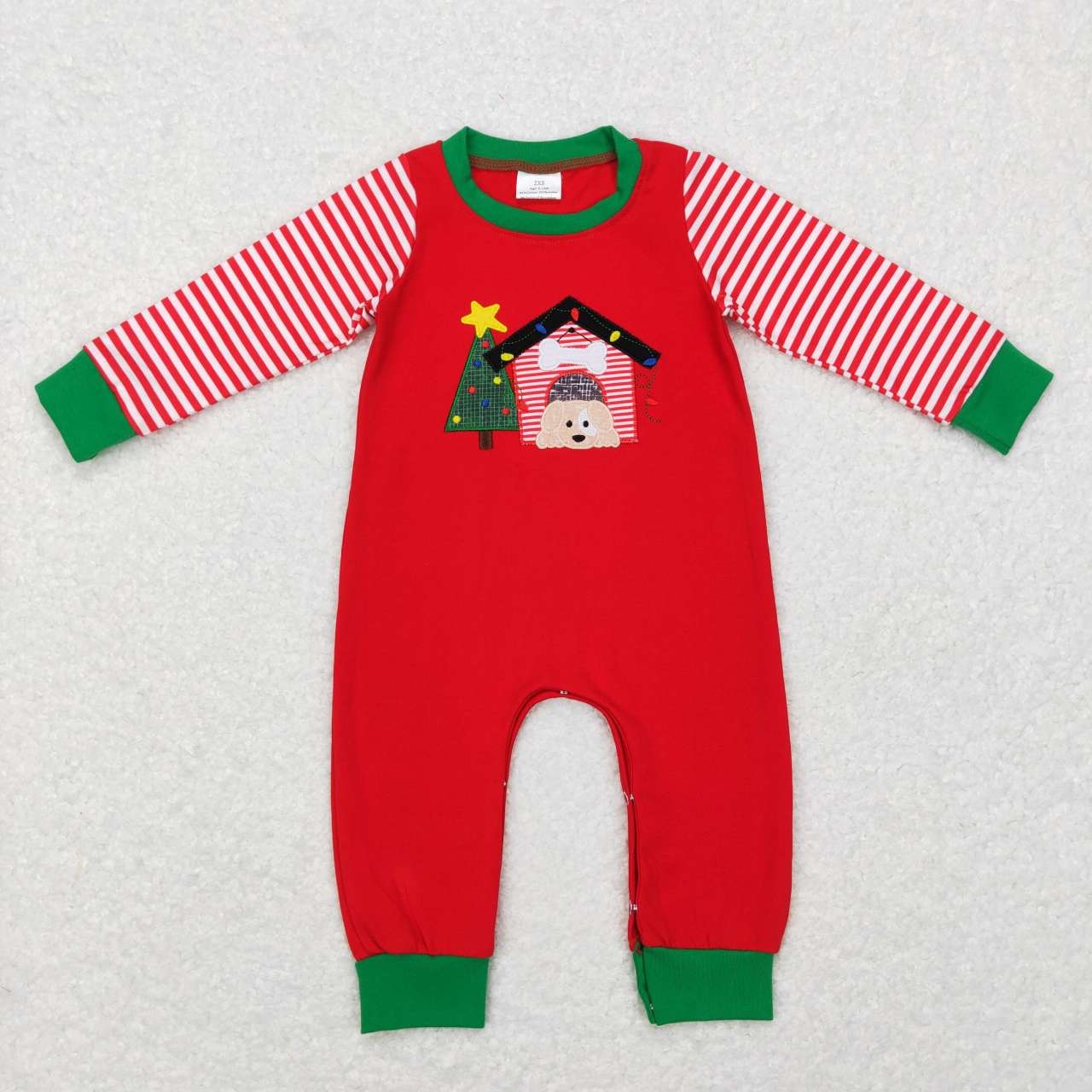 baby boy Christmas animal print romper