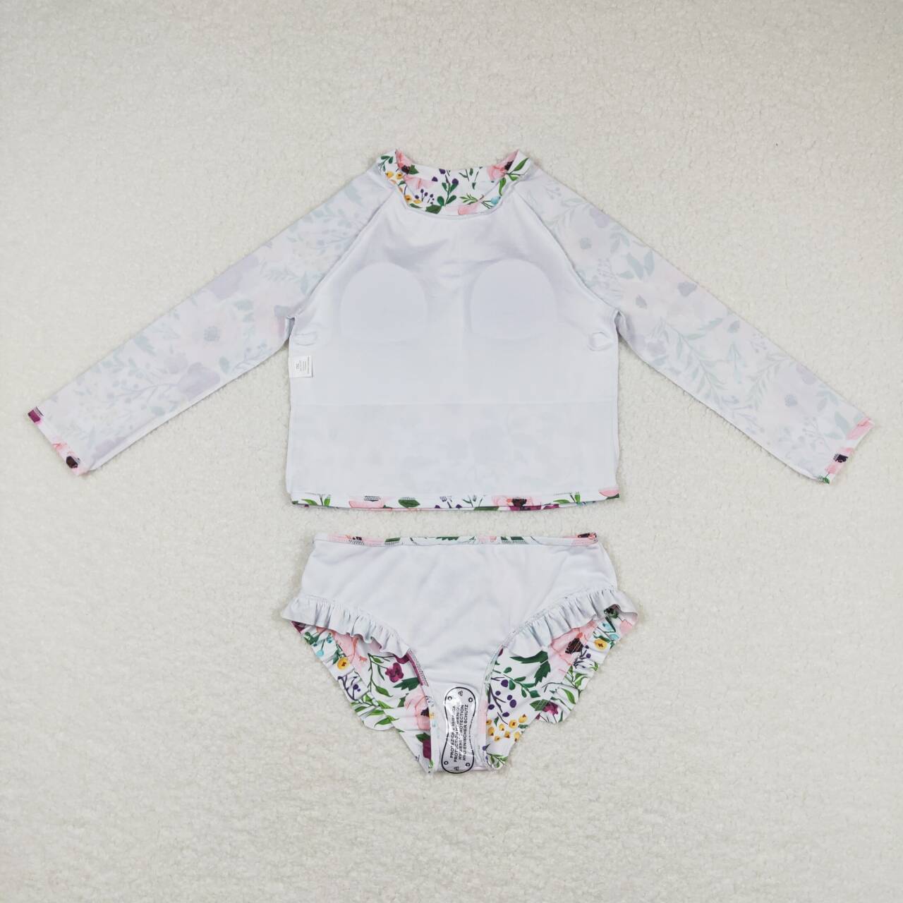girls long sleeve floral bathing suit kids swimwear