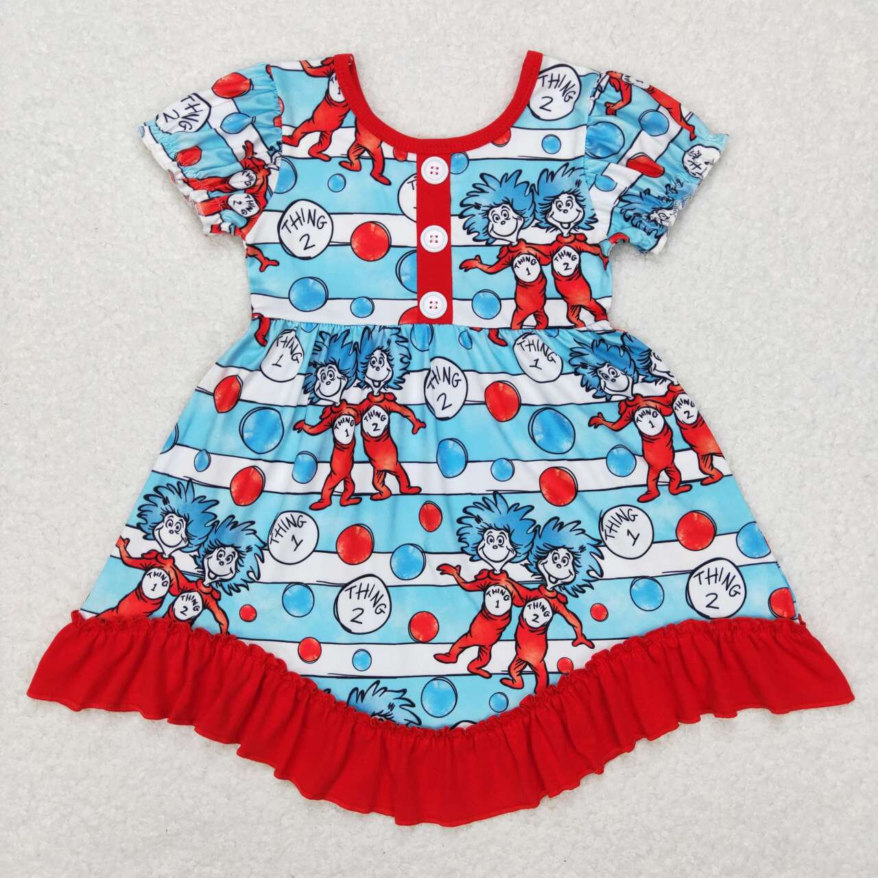 baby girls short sleeve dr cartoon dress