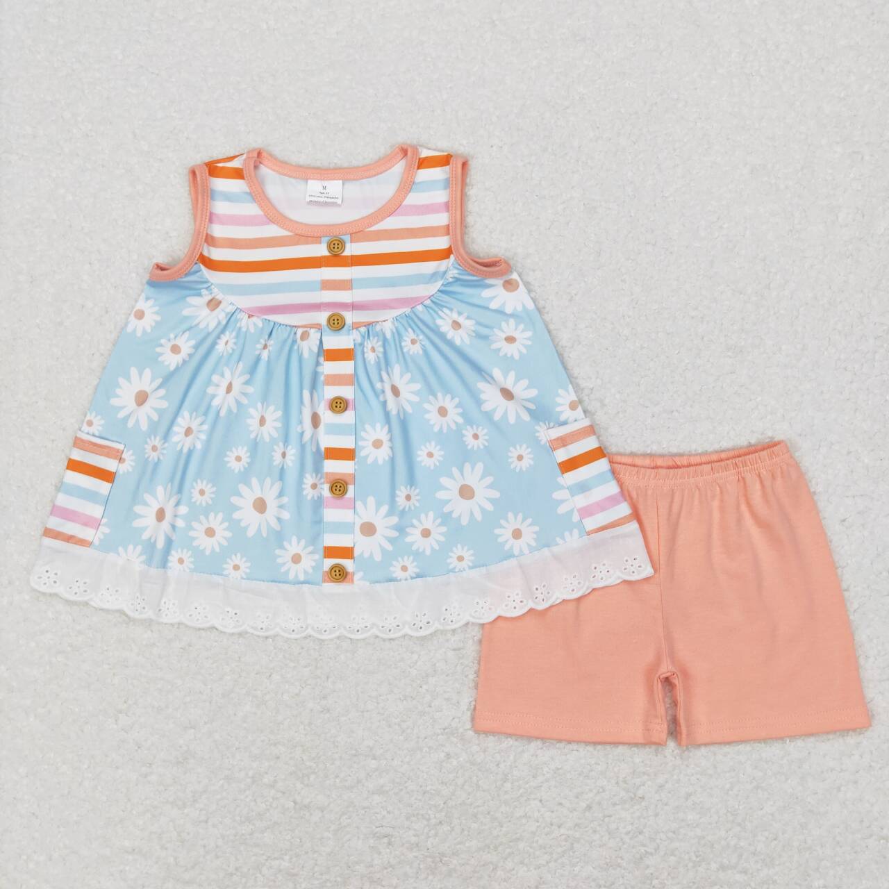 floral girls summer wholesale boutique clothing set