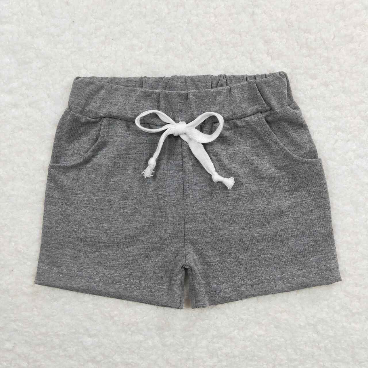 baby girls grey cotton shorts