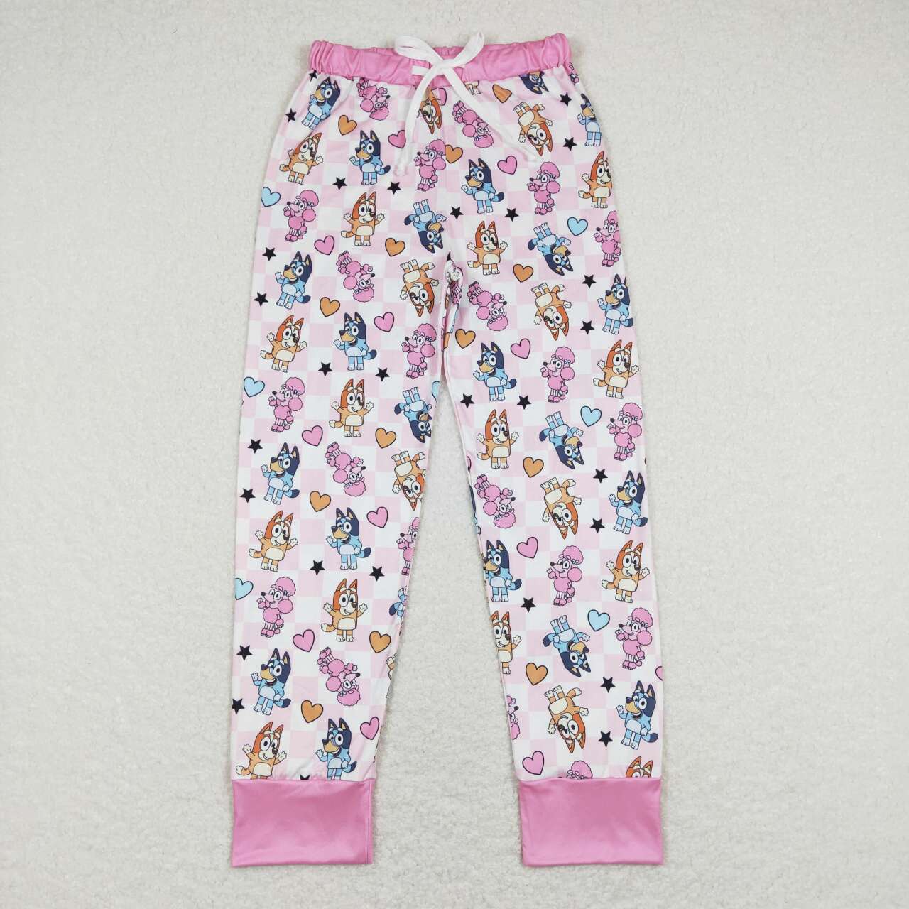 Adult women valentine day cartoon dog milk silk pants
