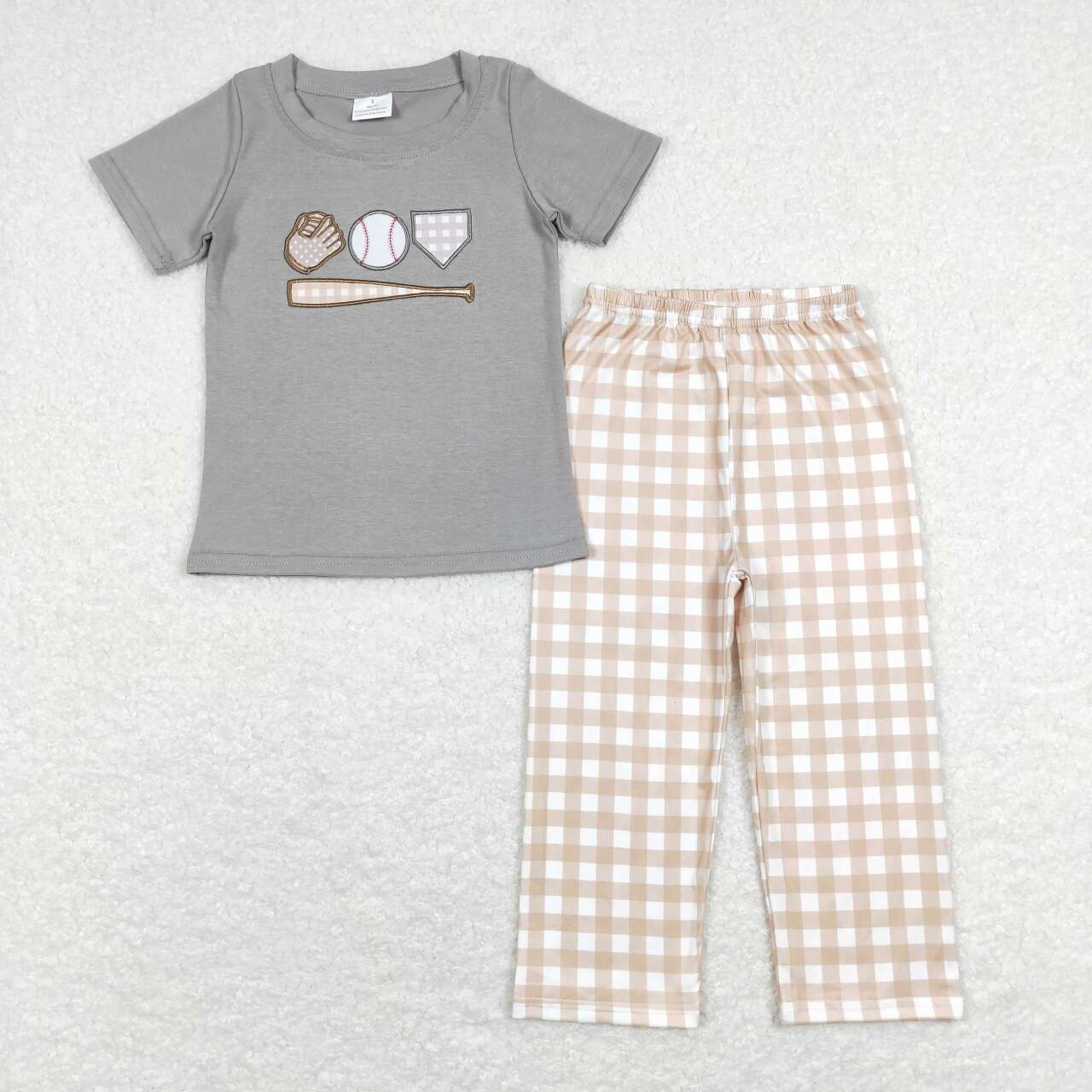 boy baseball short sleeve clothing set