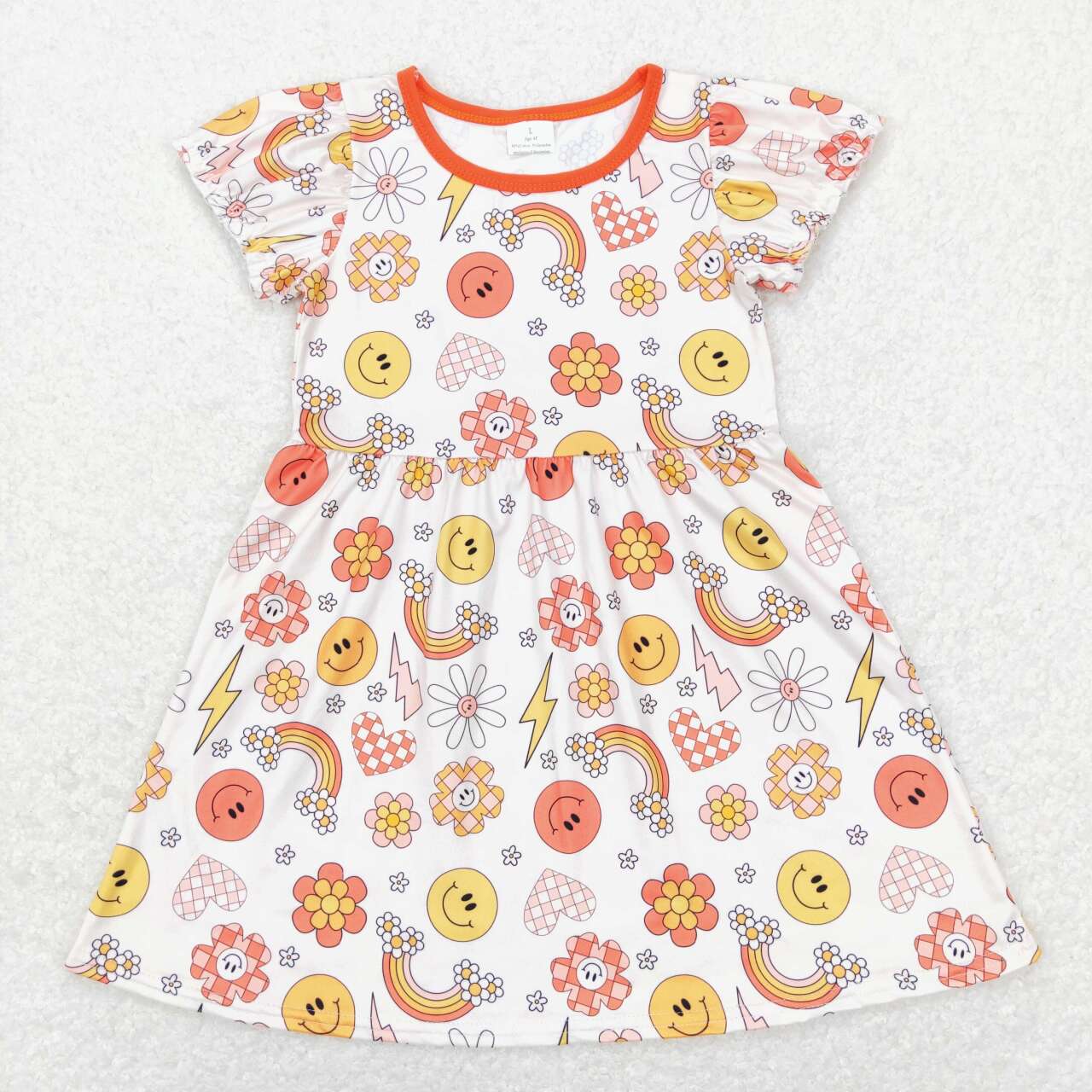 rainbow sunshine face milk silk dress