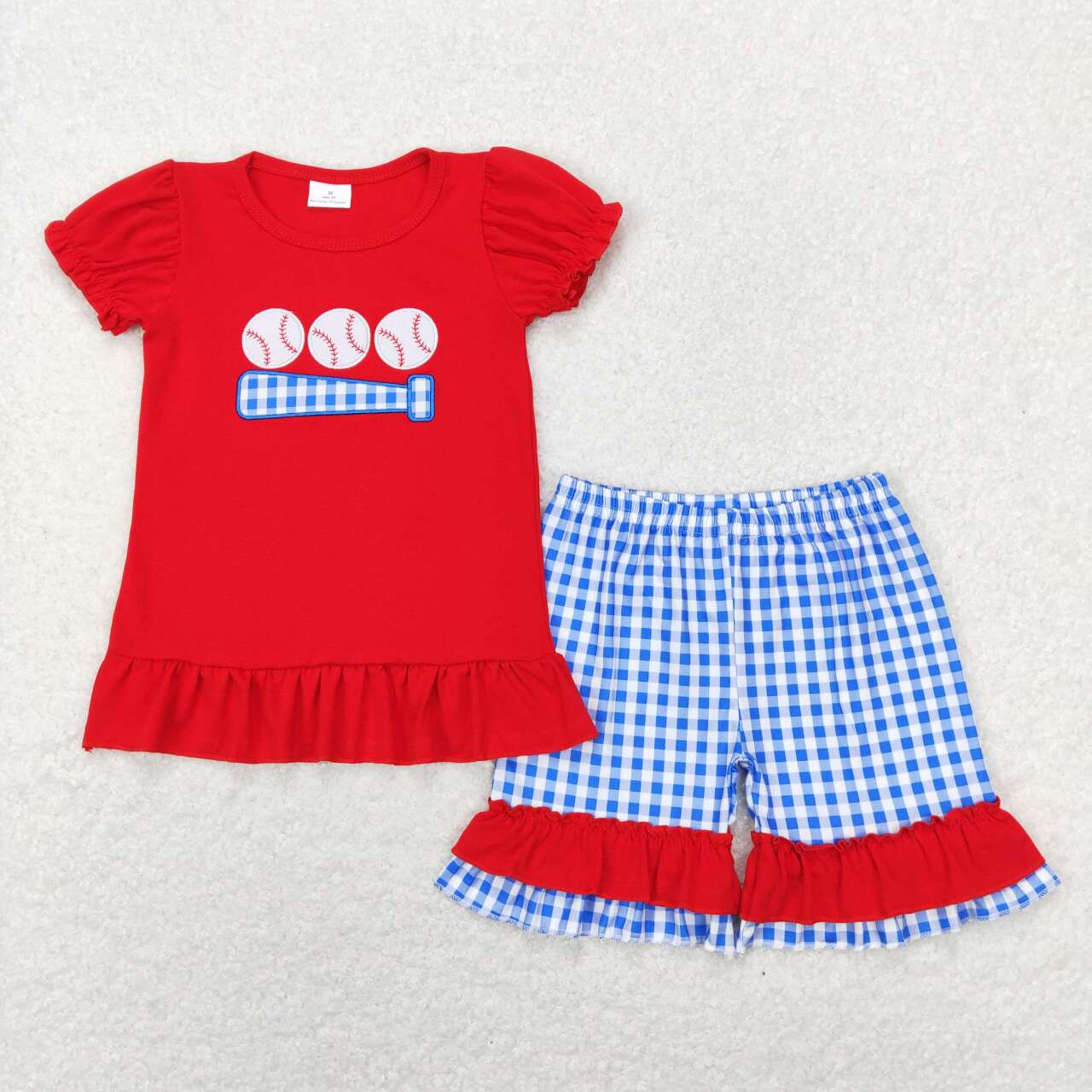 baby girl short sleeve baseball game day outfit