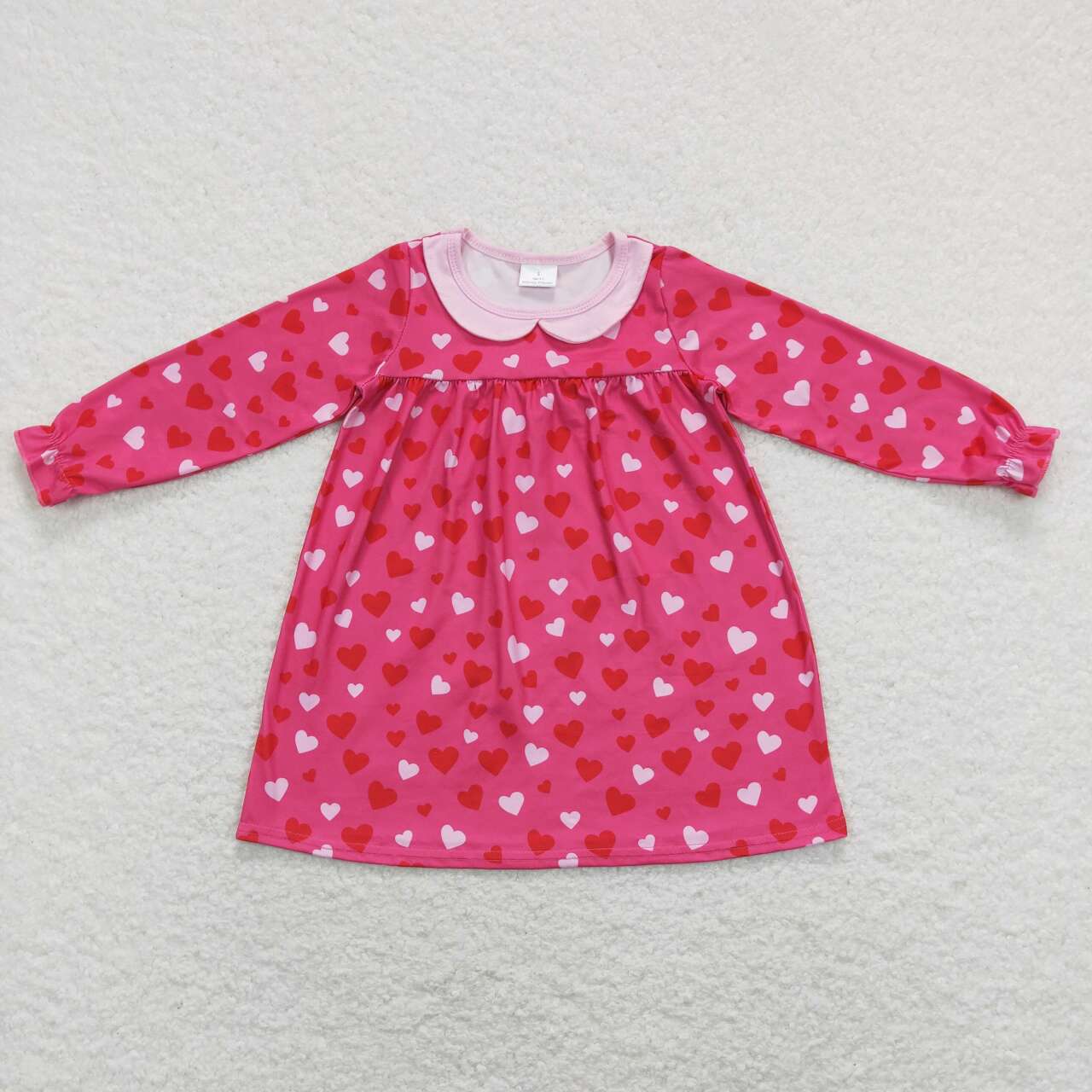 valentines day heart long sleeve milk silk dress