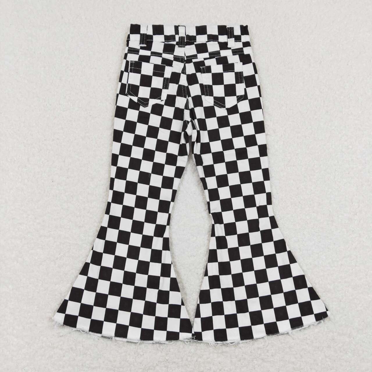 USA SHOP black checkered jeans bell bottoms pants