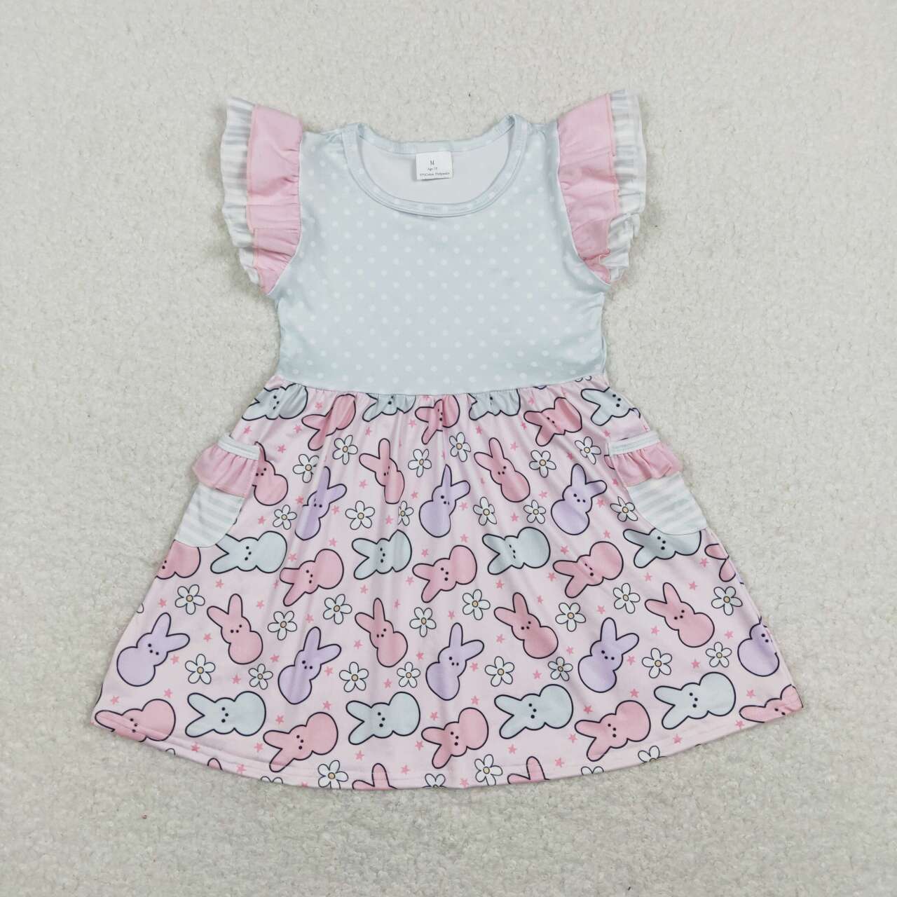 baby girls cute bunny easter floral dress
