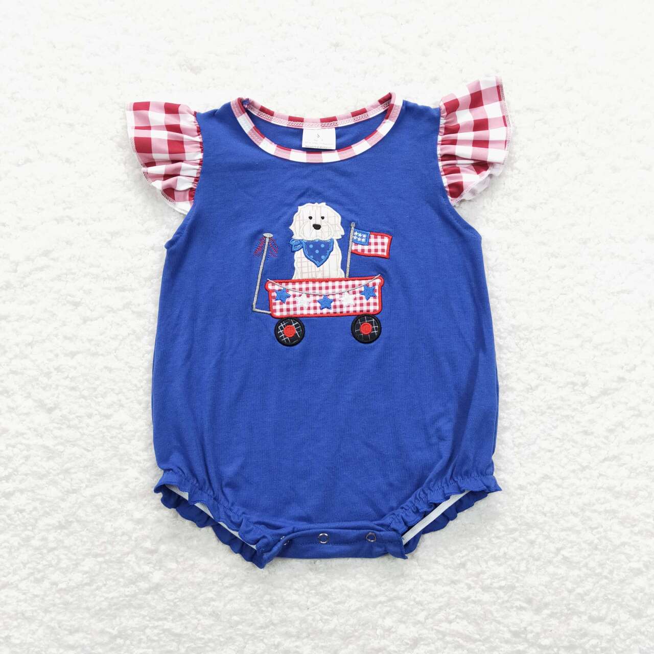 baby girl july 4th dog patriotic celebrate romper