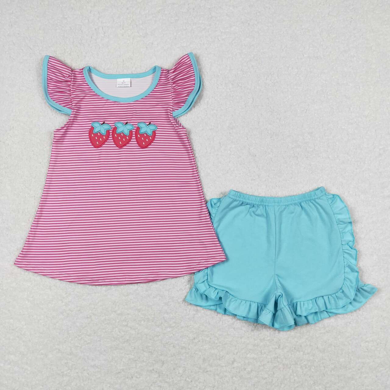 baby girls embroidery strawberry outfit