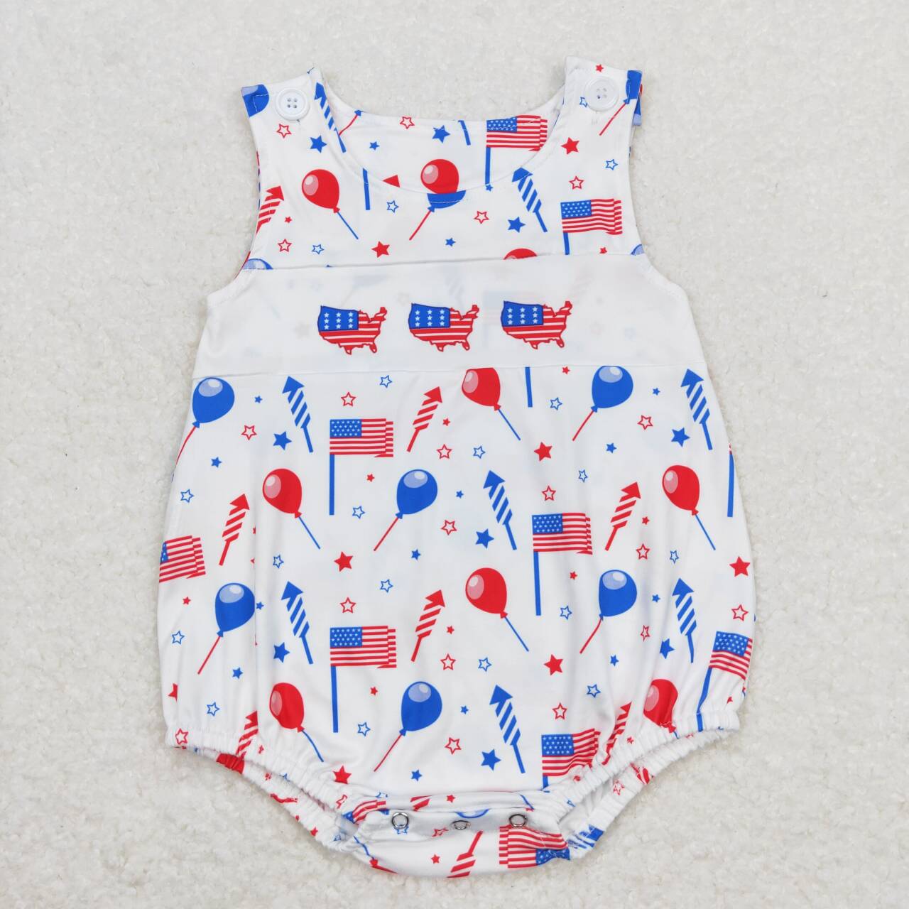 American flag boy july 4th romper