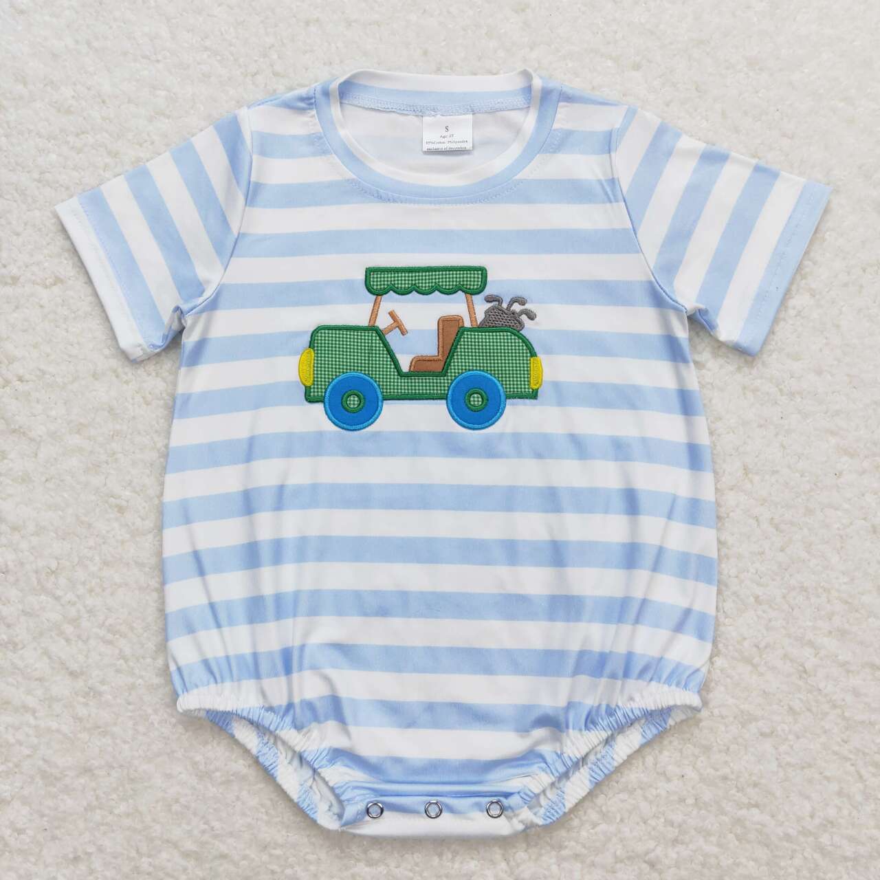 toddle baby boy embroidery golf tractor romper